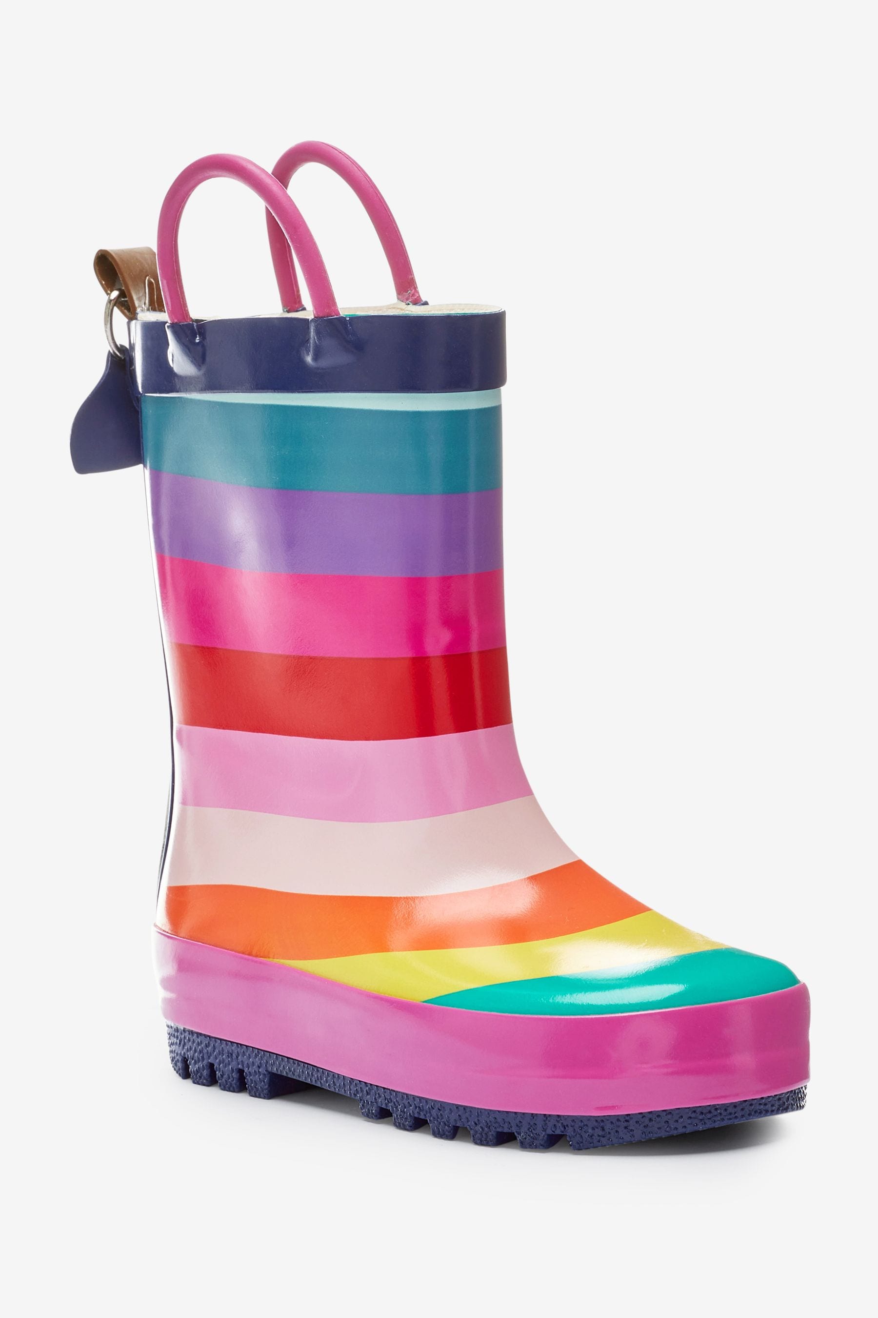 Multi Rainbow Stripe Handle Wellies