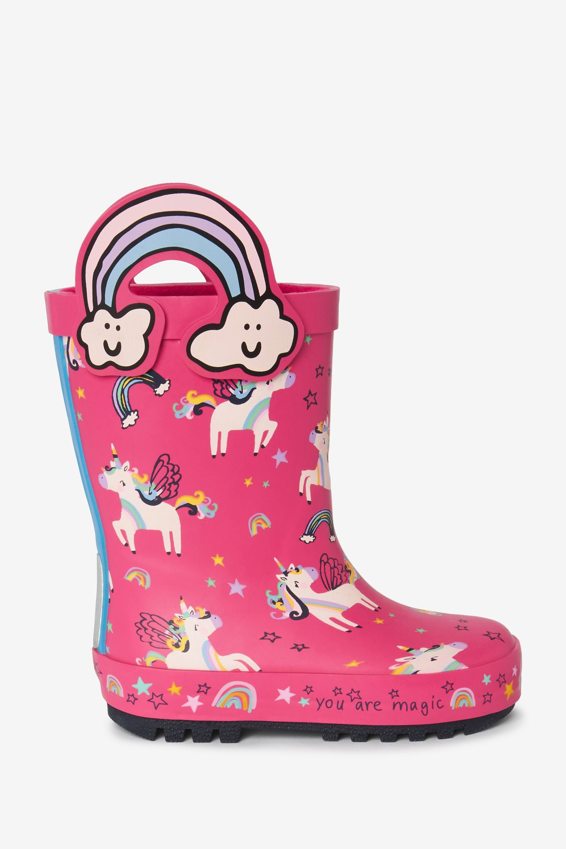 Pink Unicorn Rainbow Handle Wellies