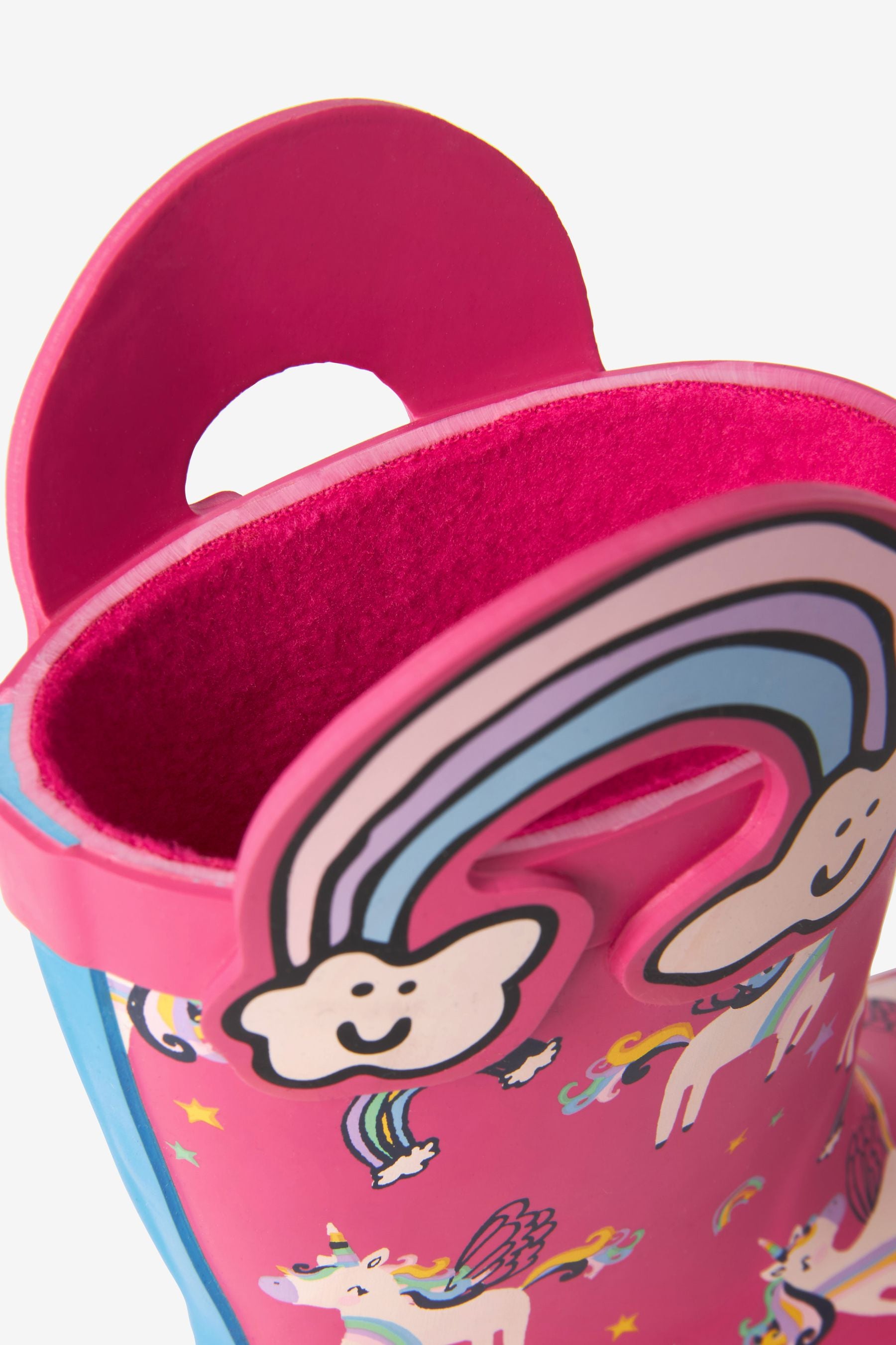 Pink Unicorn Rainbow Handle Wellies