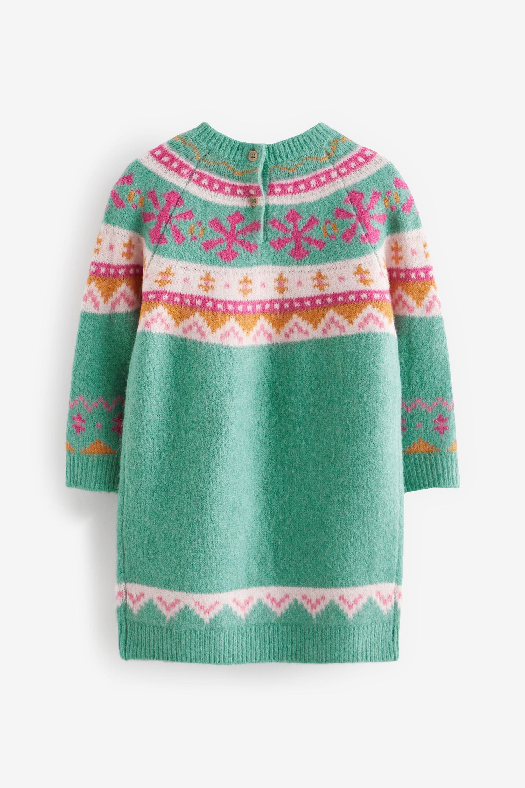 Green Fairisle Pattern Jumper Dress (3mths-7yrs)