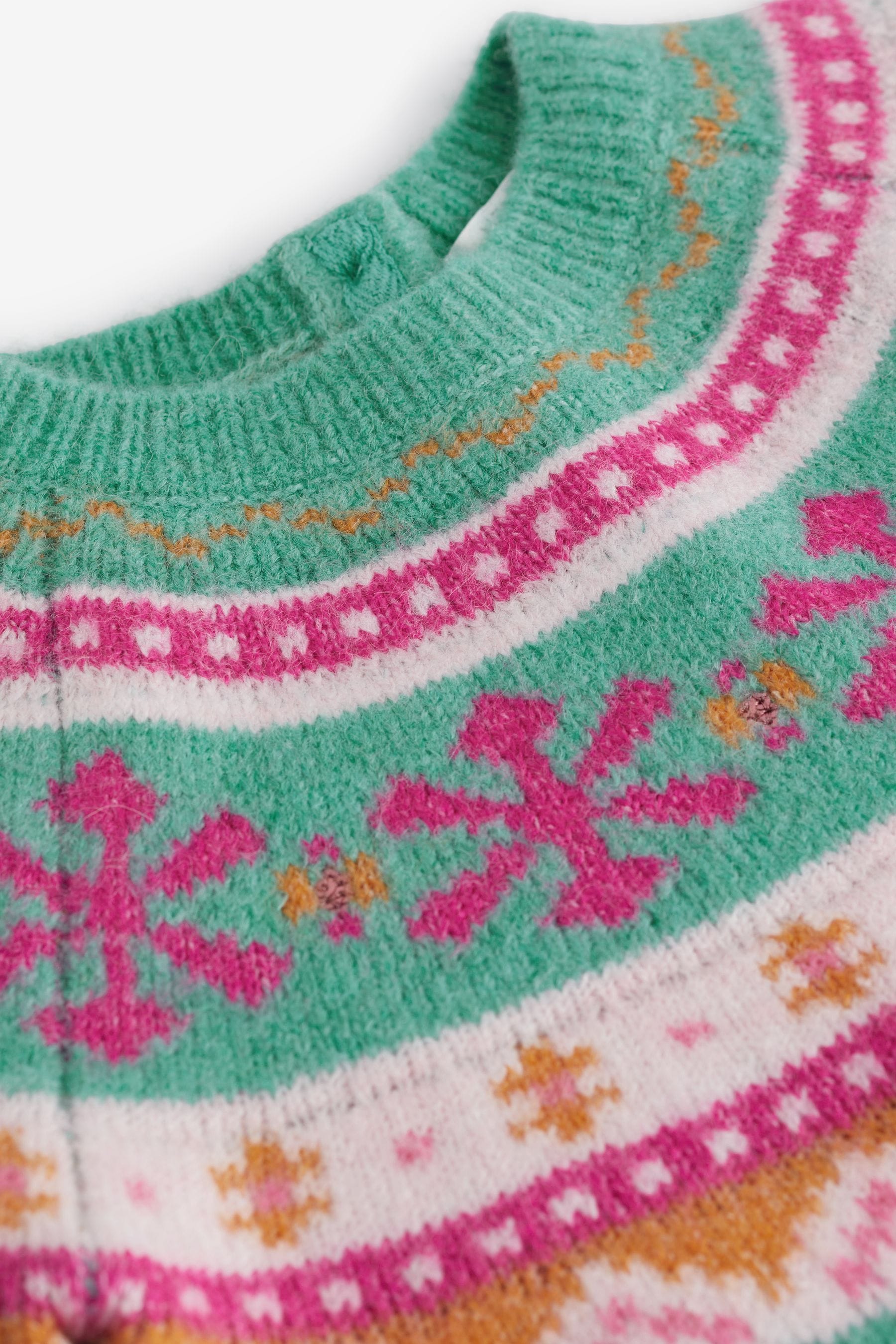 Green Fairisle Pattern Jumper Dress (3mths-7yrs)