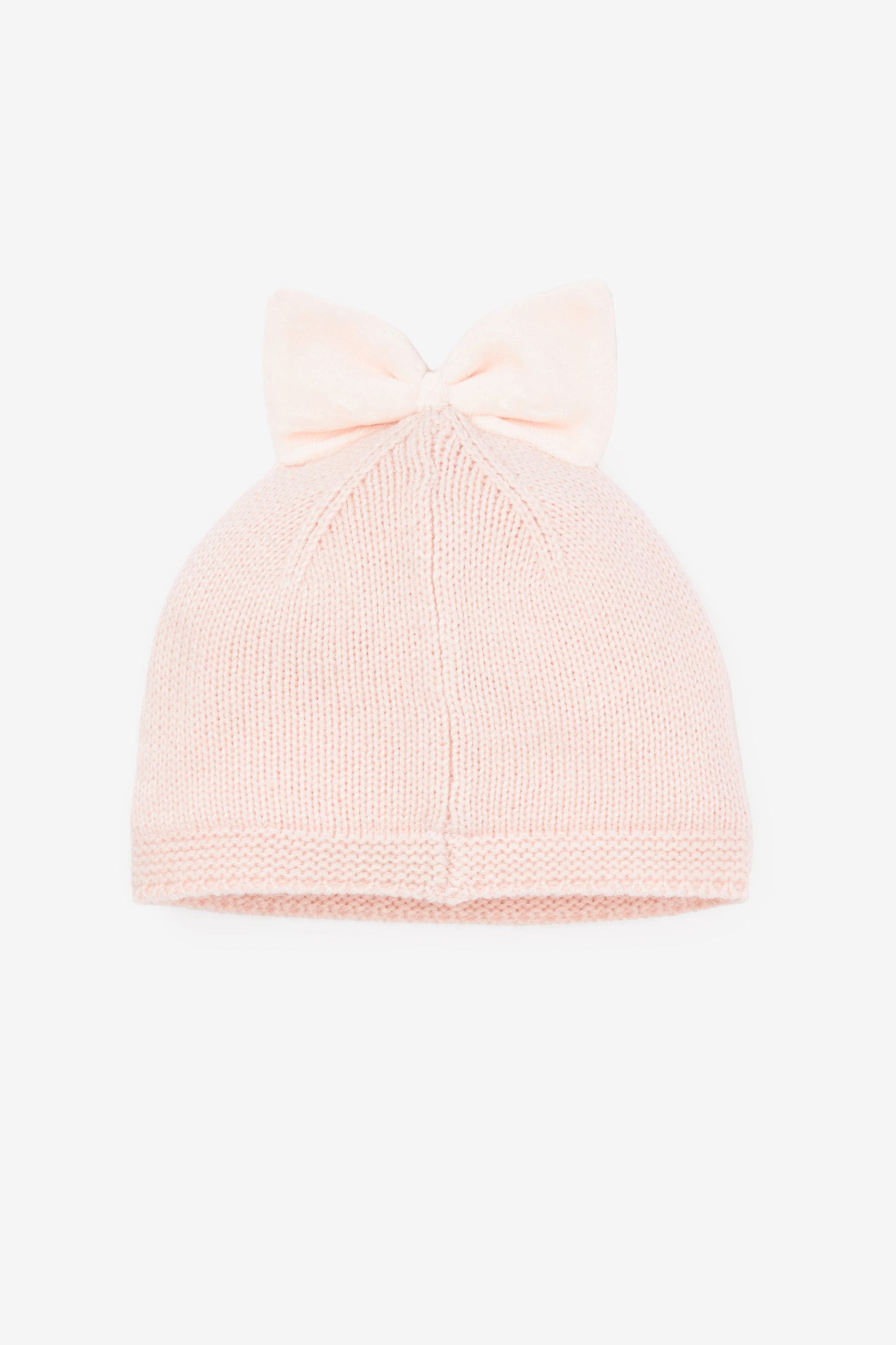 Pale Pink Knitted Beanie Hat (0mths-2yrs)