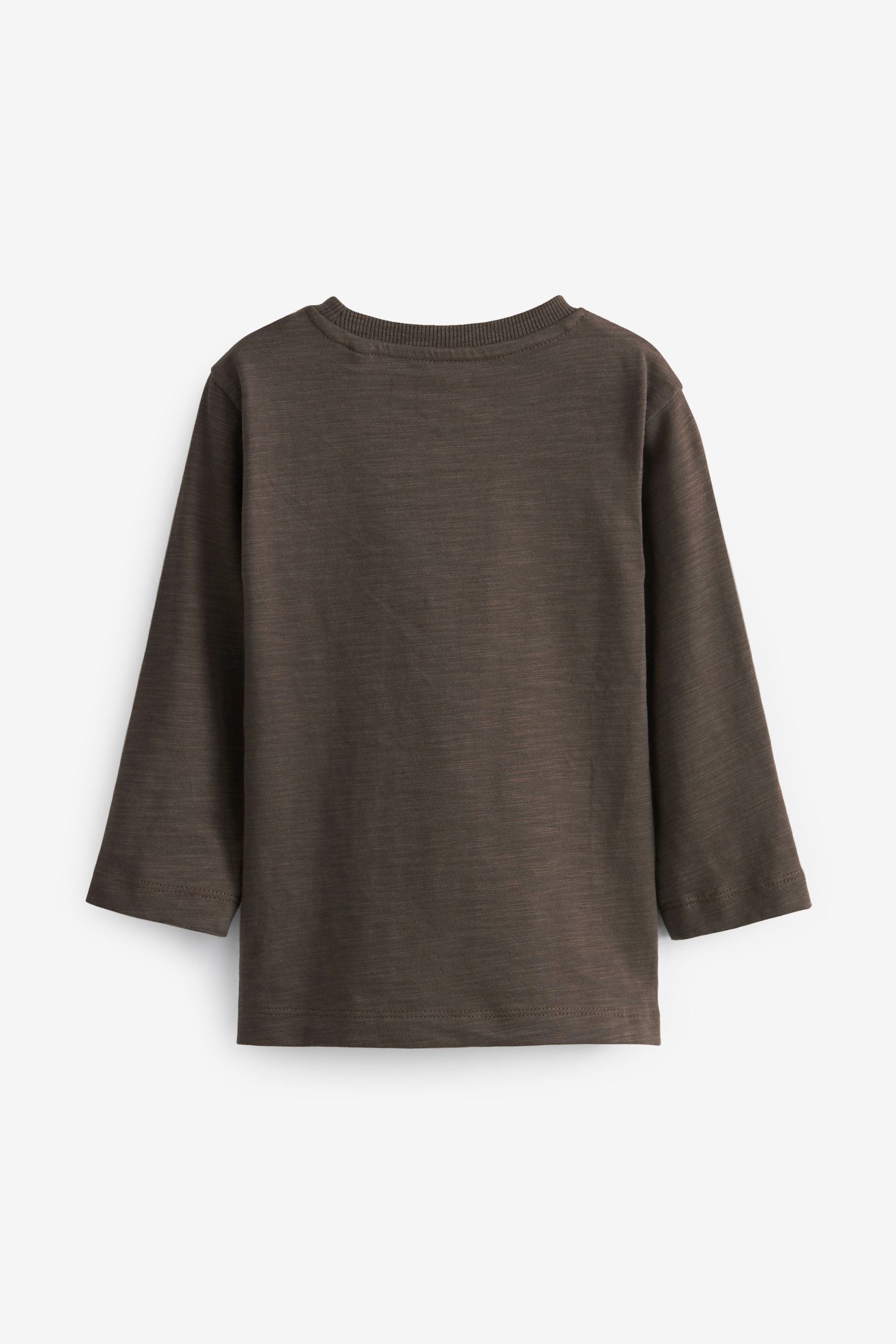 Brown Long Sleeve Plain T-Shirt (3mths-7yrs)