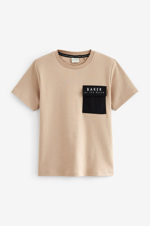 Tan Brown Baker by Ted Baker Pocket Tan Brown T-Shirt