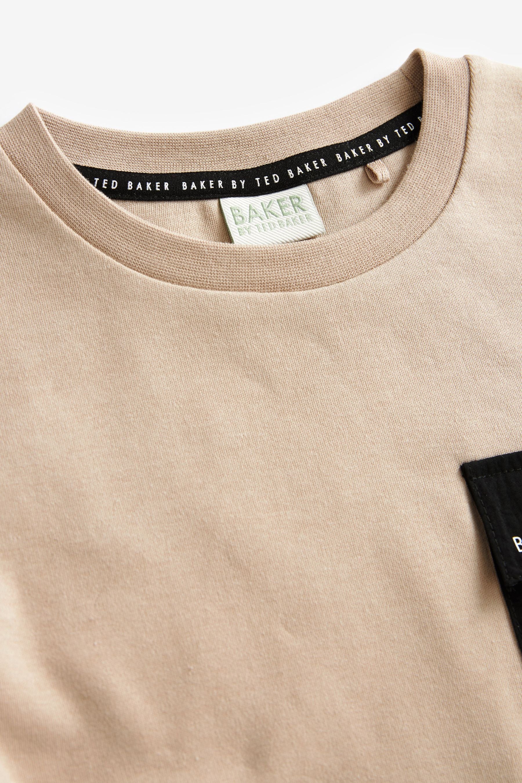 Tan Brown Baker by Ted Baker Pocket Tan Brown T-Shirt