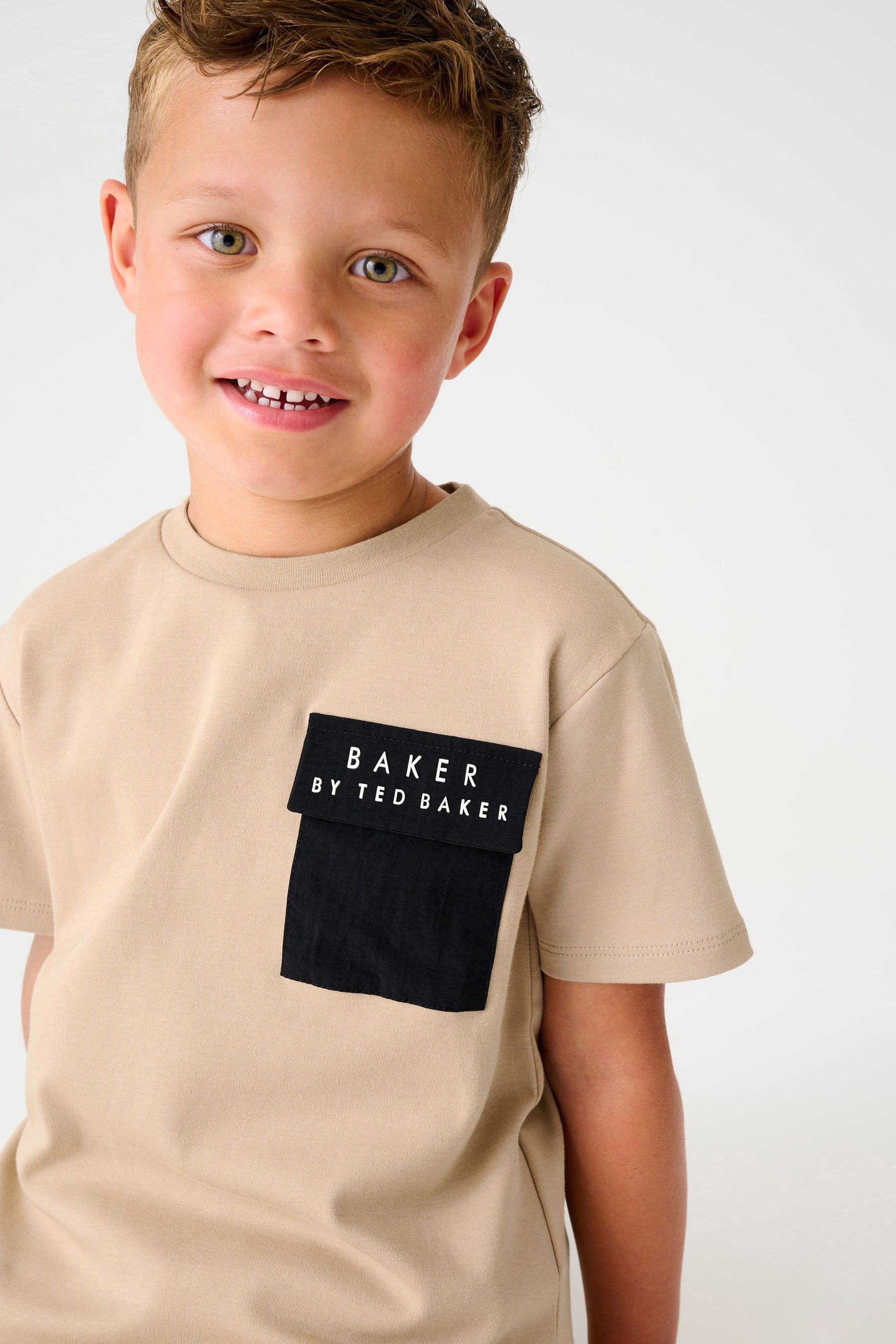 Tan Brown Baker by Ted Baker Pocket Tan Brown T-Shirt