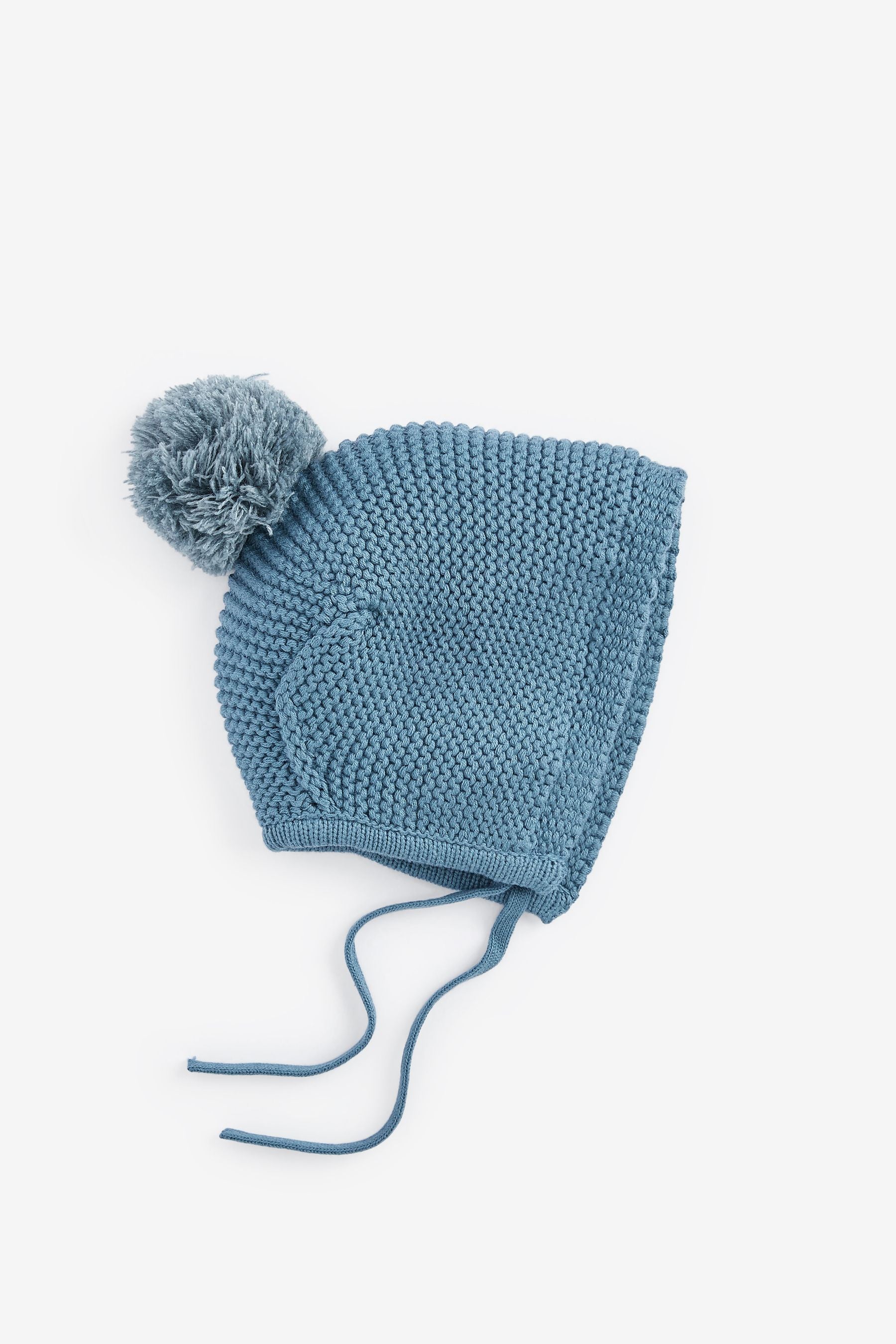 Mid Blue Knitted Trapper Baby Hat (0mths-2yrs)