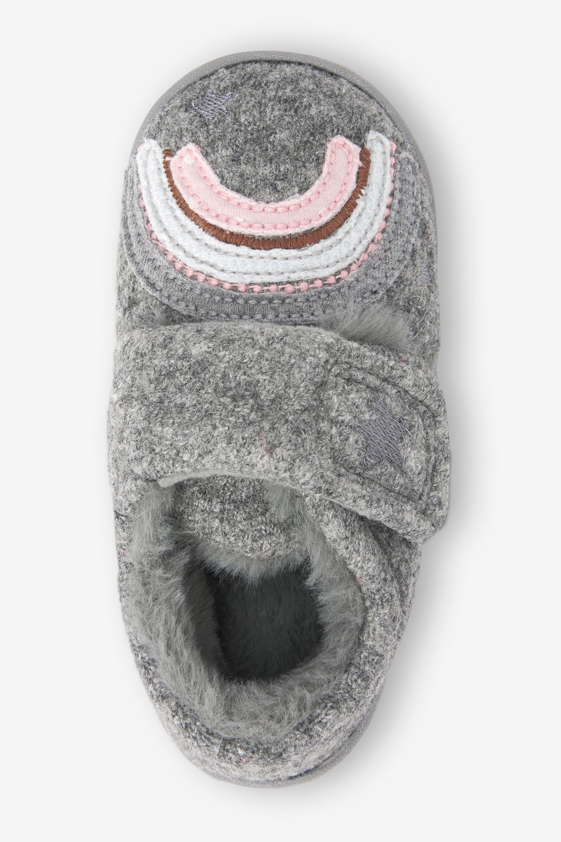 Grey Rainbow Cupsole Slippers