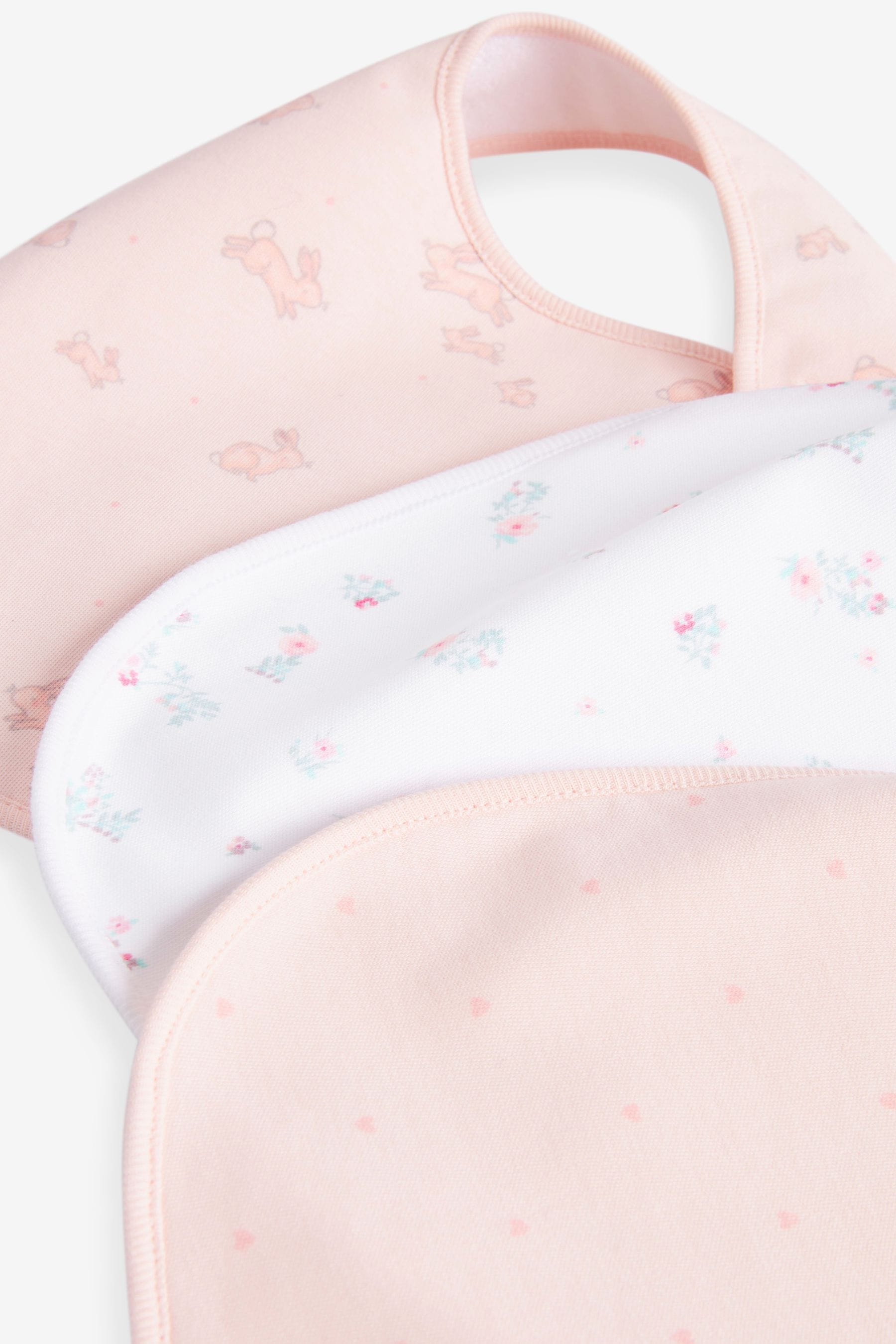 Pink Bunny 3 Pack Baby Bibs