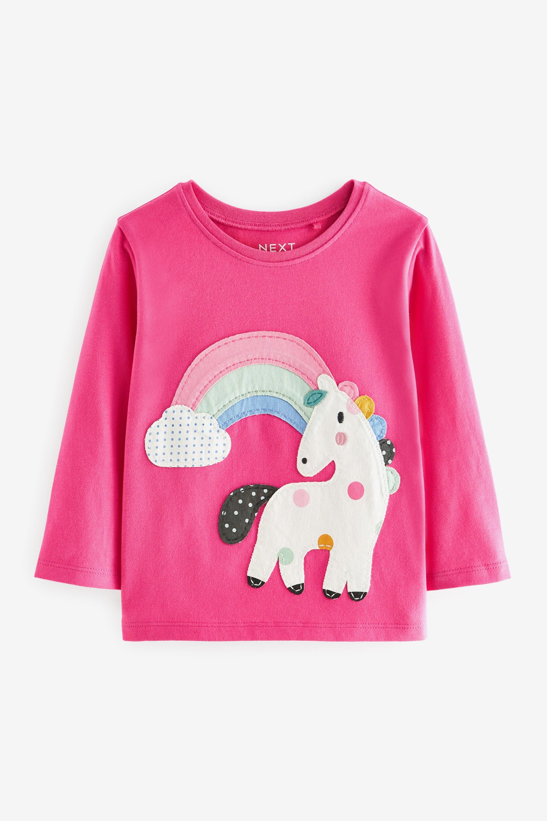 Bright Pink Unicorn Long Sleeve Character T-Shirt (3mths-7yrs)