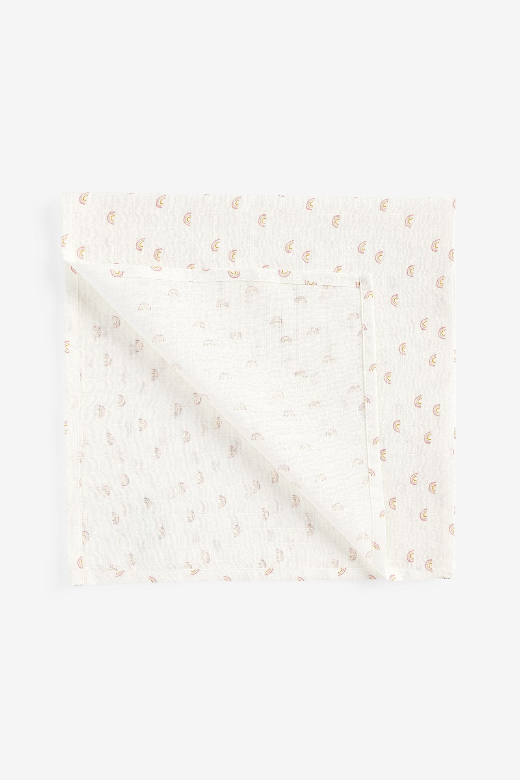 Cream Mini Print Baby Muslin Squares 4 Pack