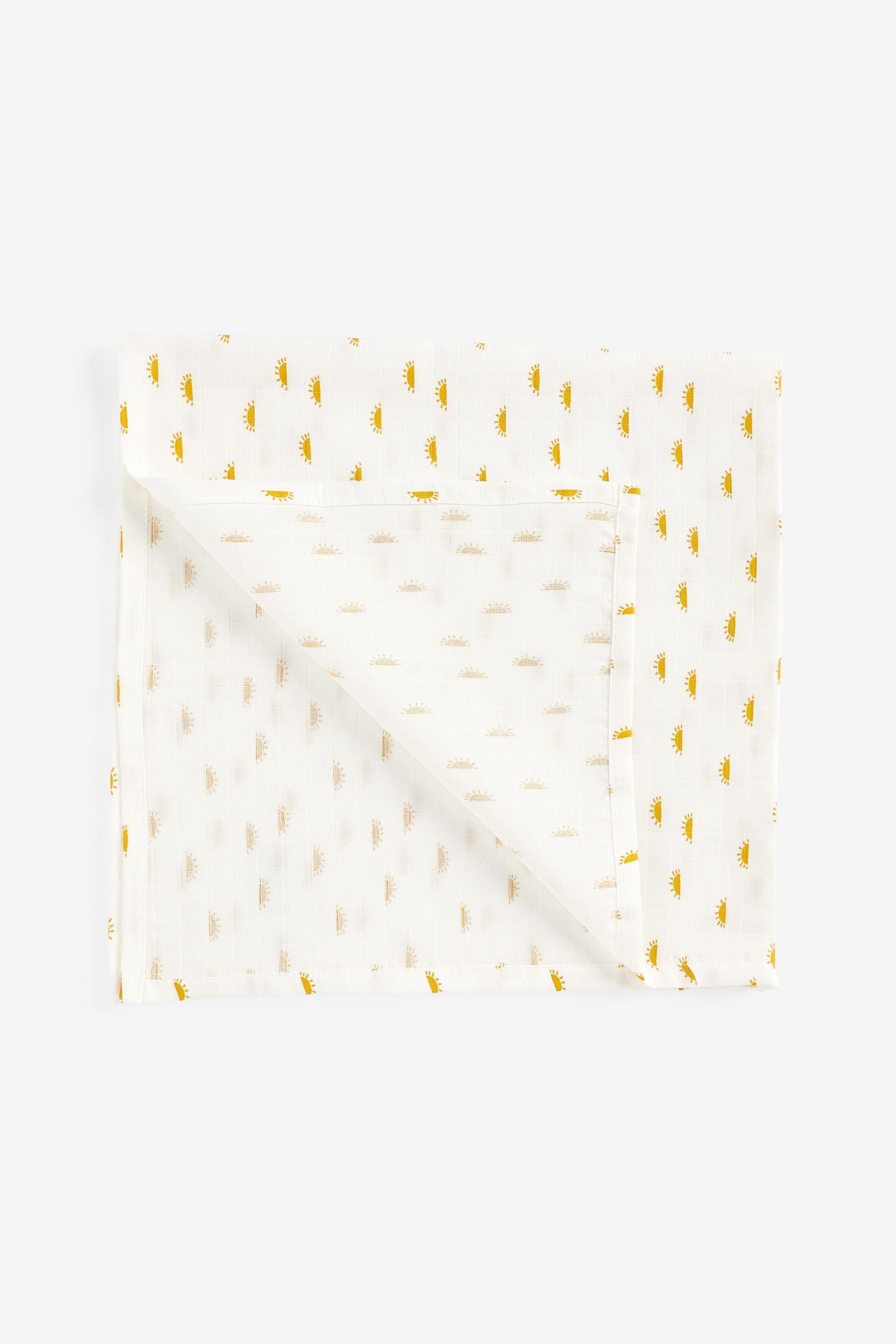 Cream Mini Print Baby Muslin Squares 4 Pack