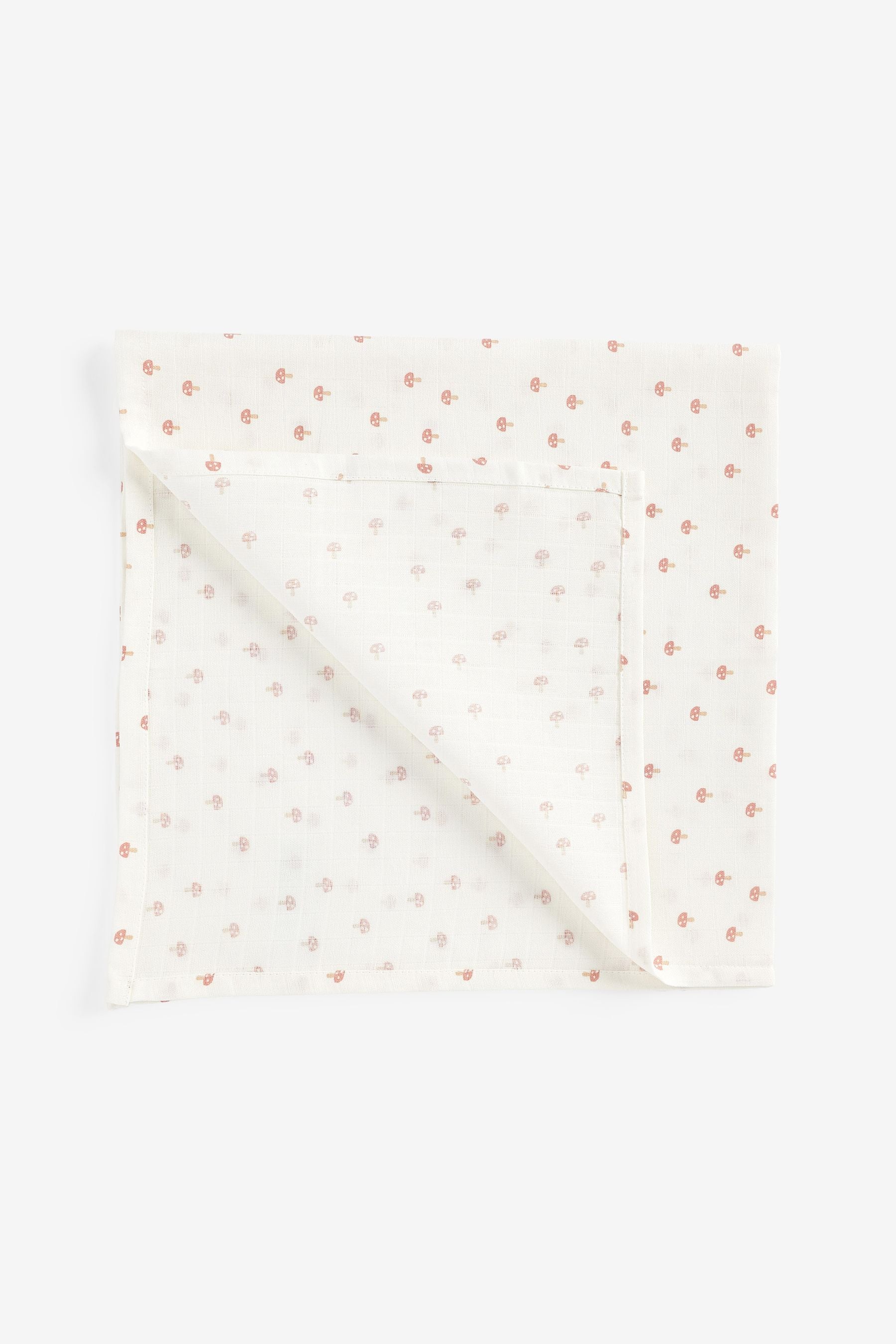 Cream Mini Print Baby Muslin Squares 4 Pack