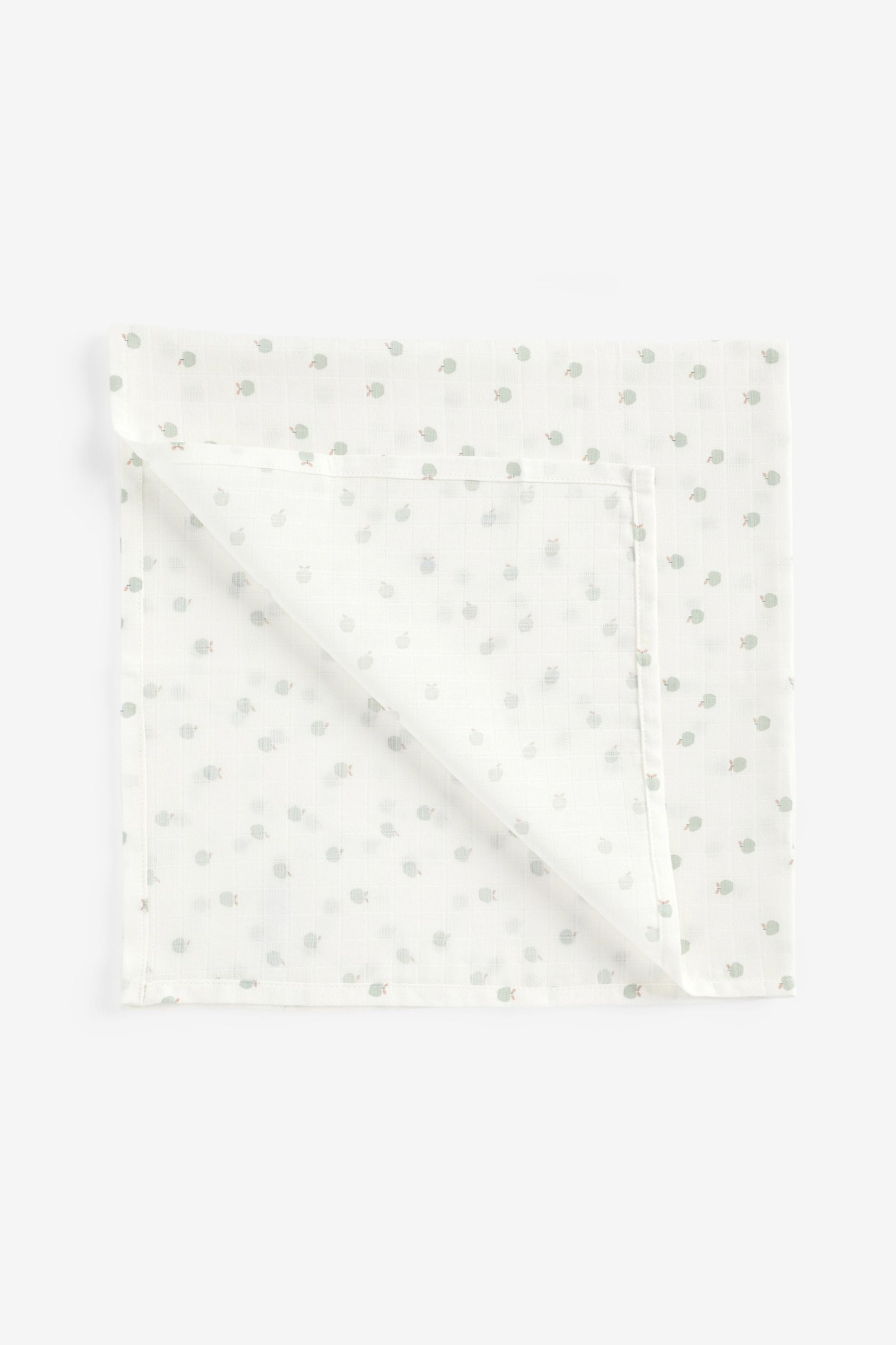 Cream Mini Print Baby Muslin Squares 4 Pack