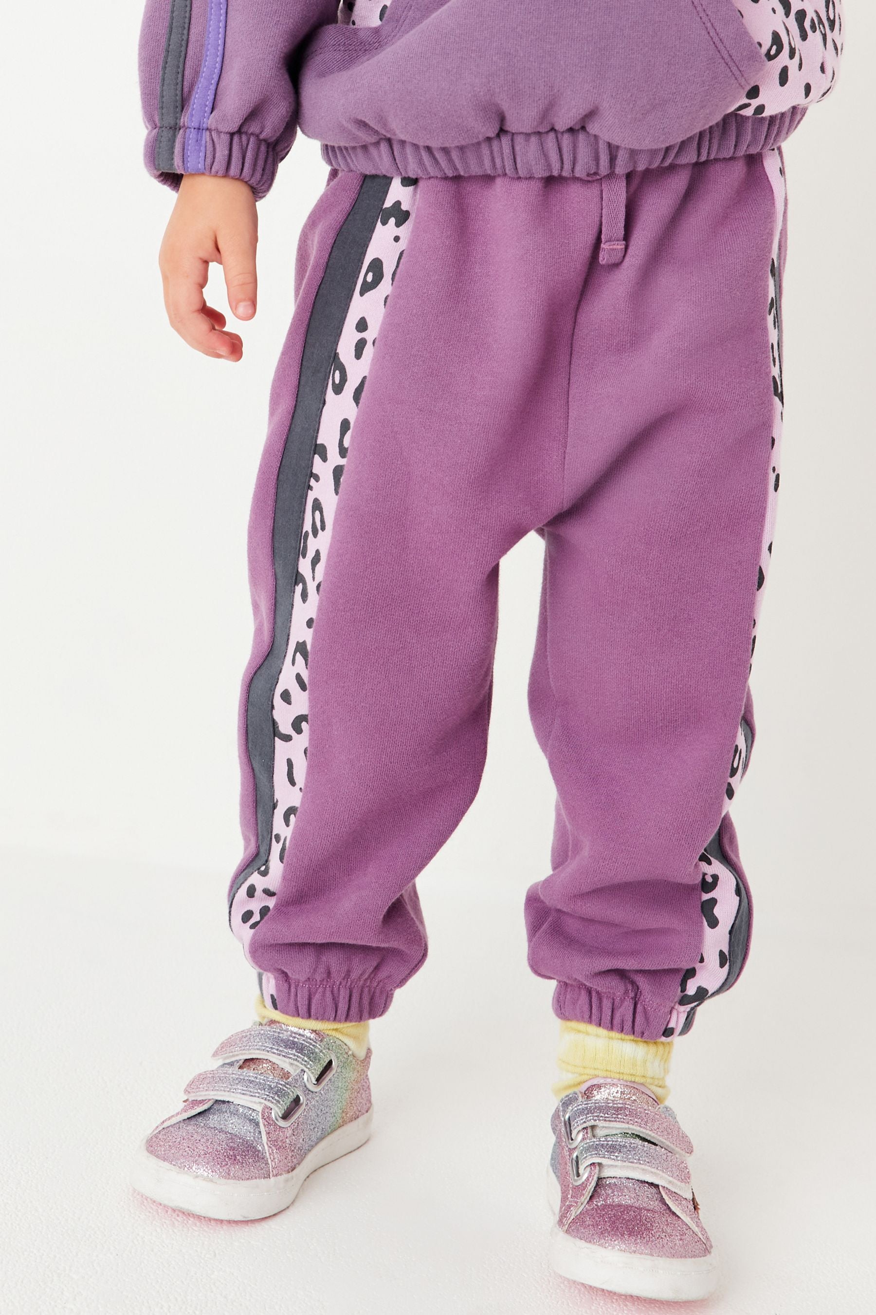 Purple Animal Print Hoodie And Joggers Set (3mths-7yrs)