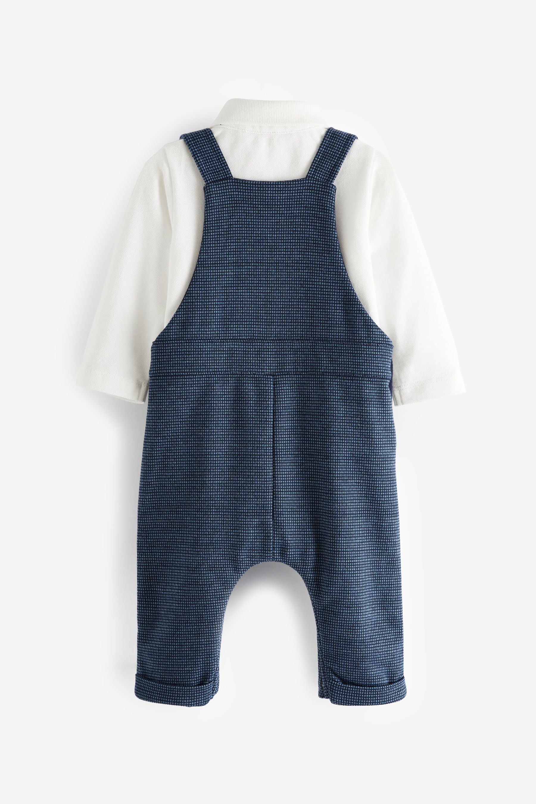 Navy Baker by Ted Baker Navy Polo Bodysuit And Dungarees Set