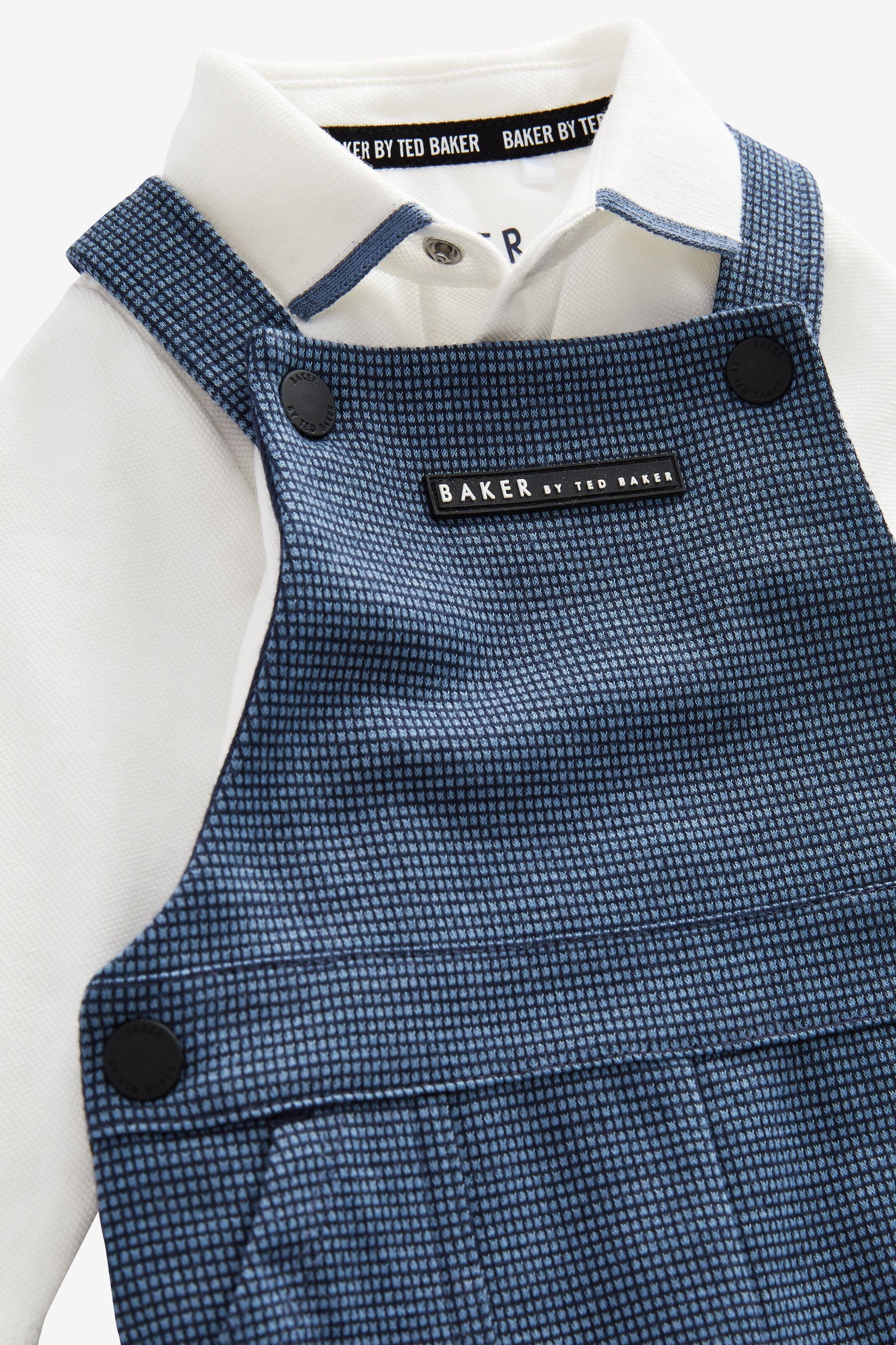 Navy Baker by Ted Baker Navy Polo Bodysuit And Dungarees Set