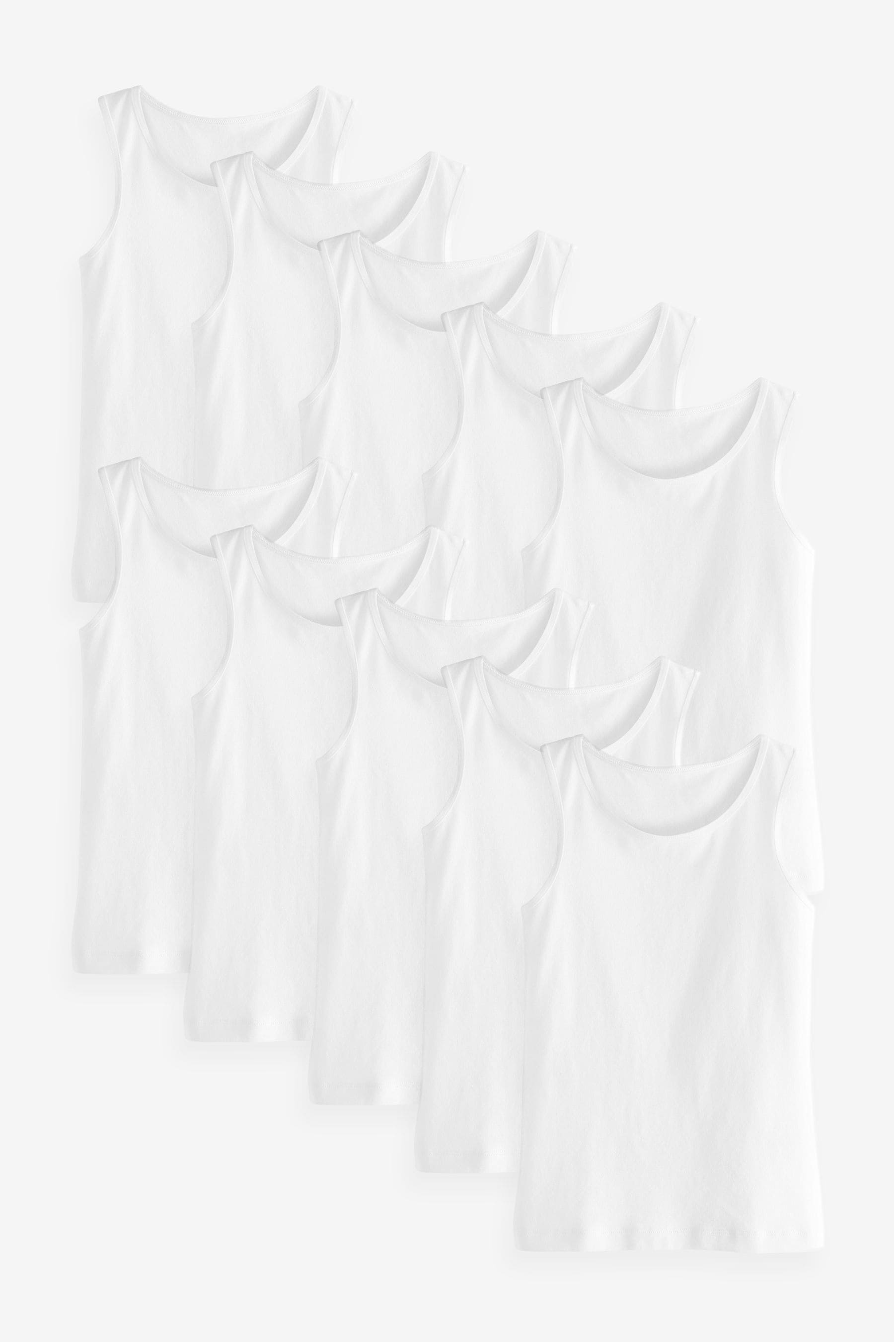 White 10 Pack Vests (1.5-16yrs)