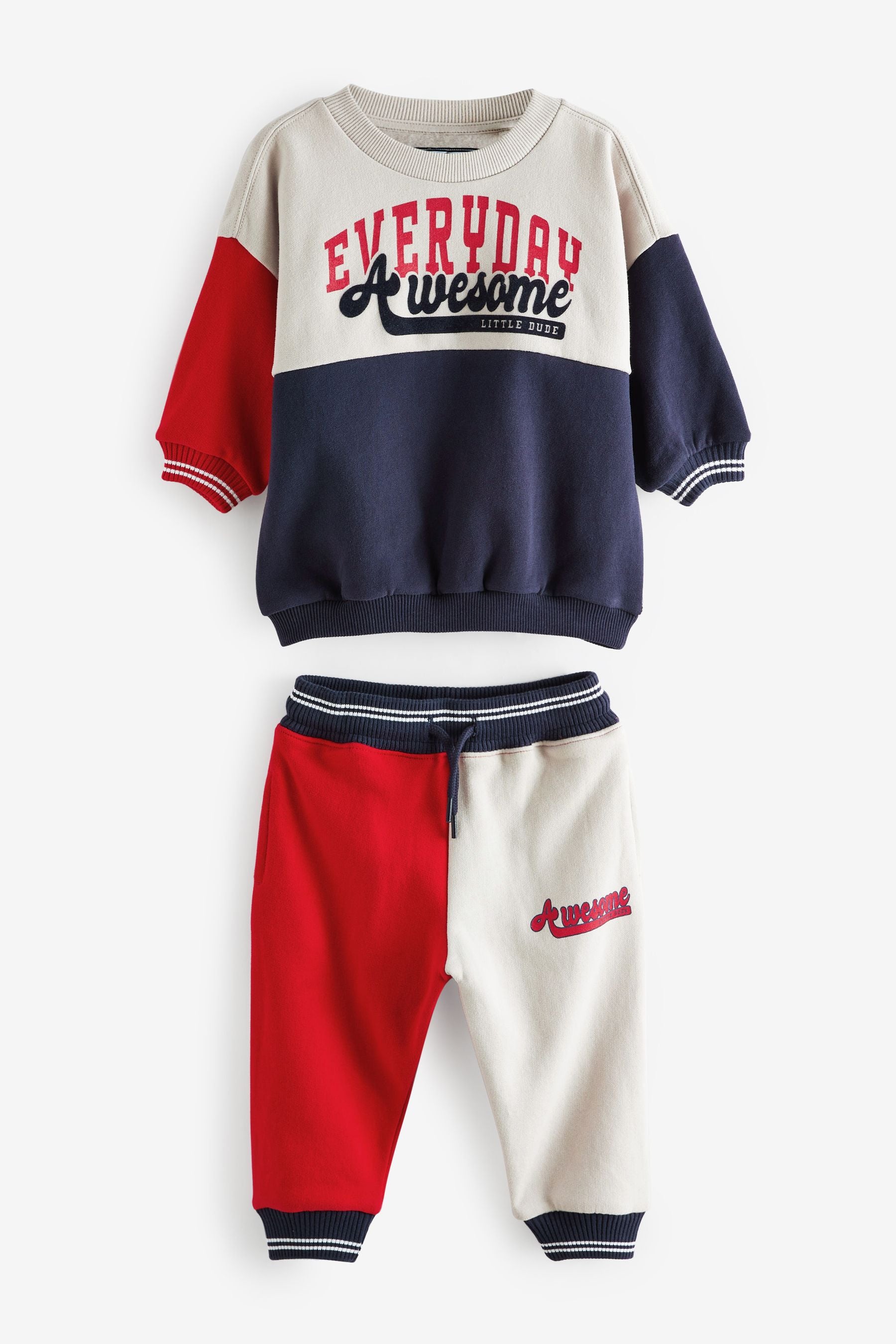 Multi Varsity Sweatshirt And Joggers Jersey Set (3mths-7yrs)