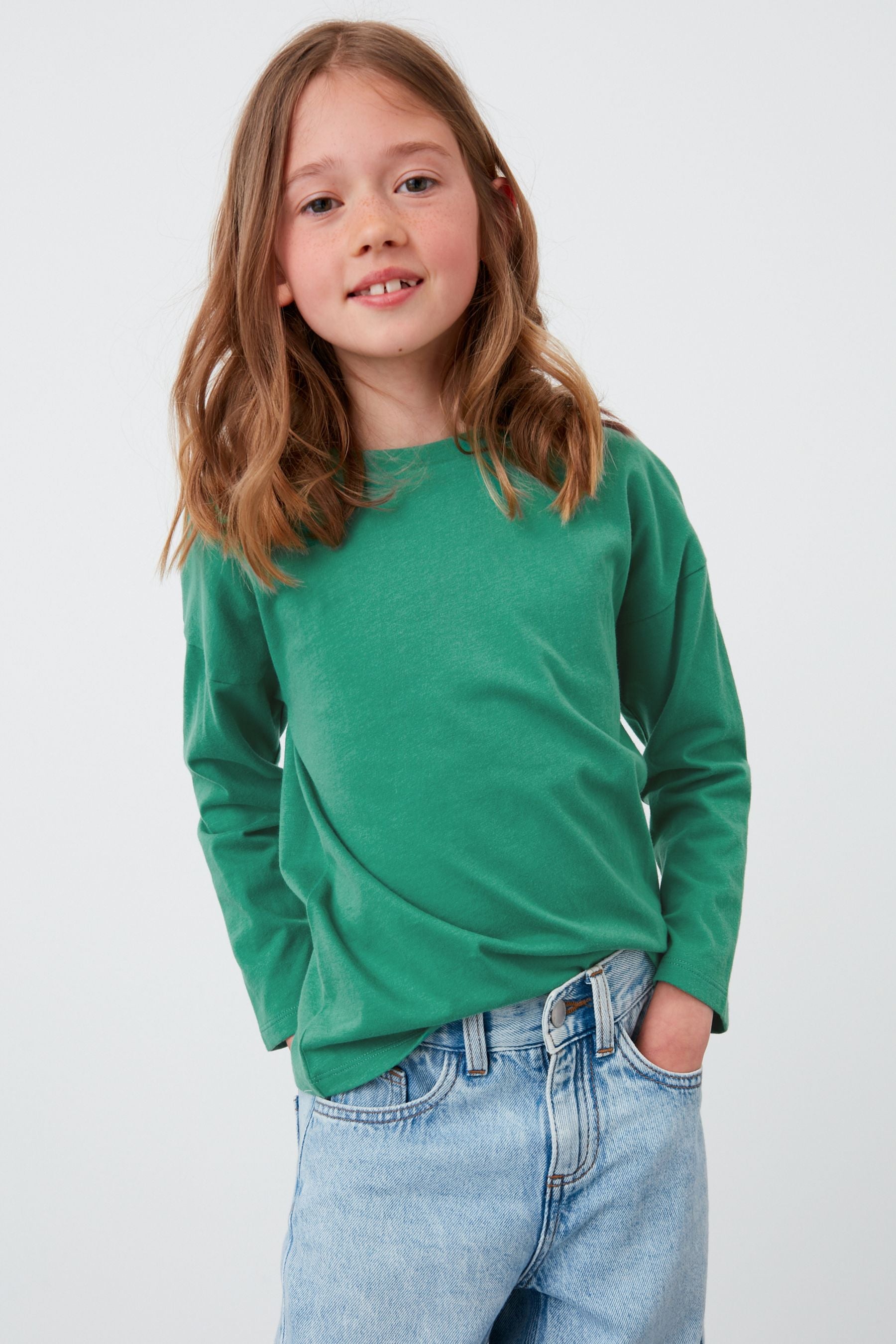 Green Basic Long Sleeve T-Shirt (3-16yrs)