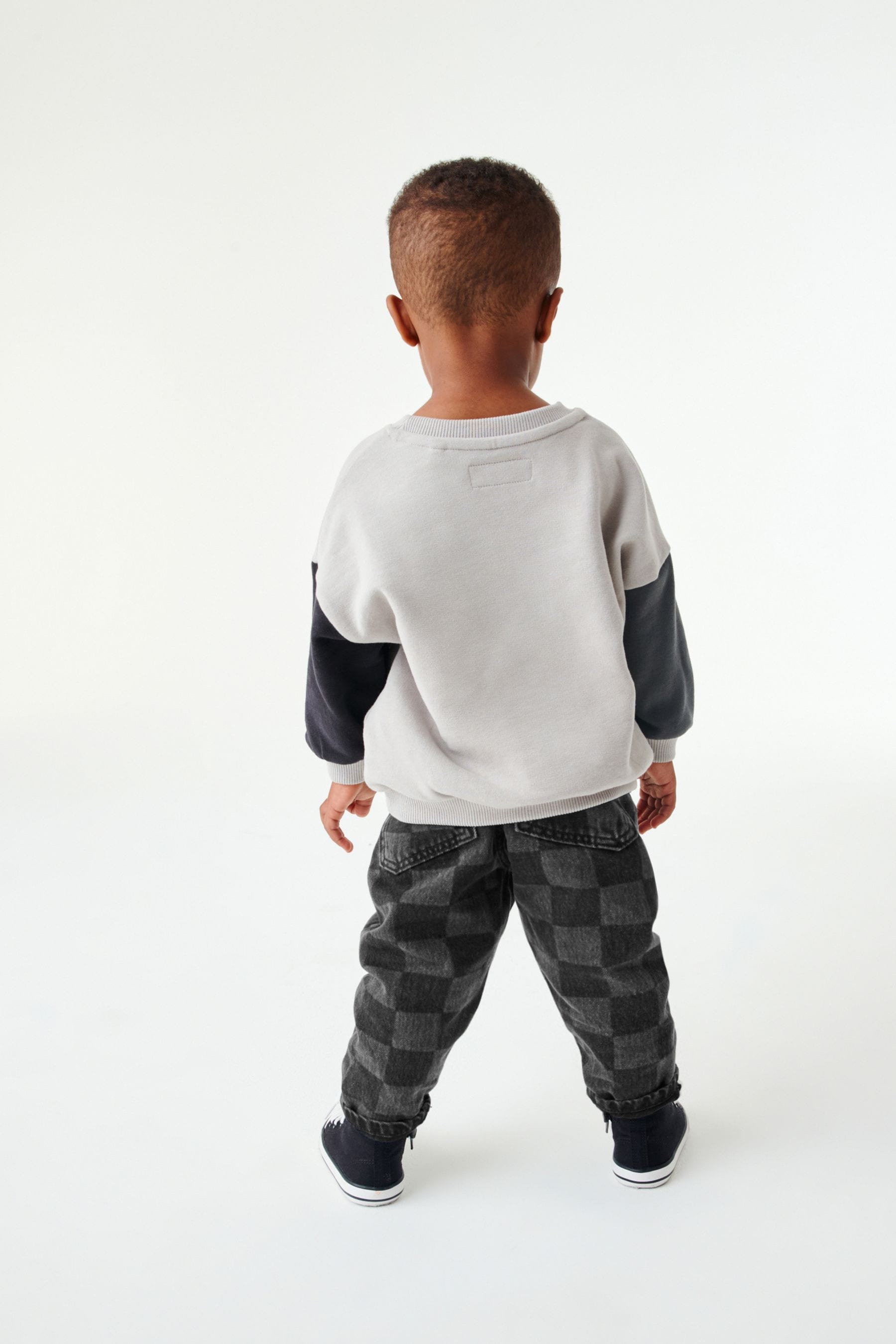 Black Denim Checkerboard Jeans (3mths-7yrs)