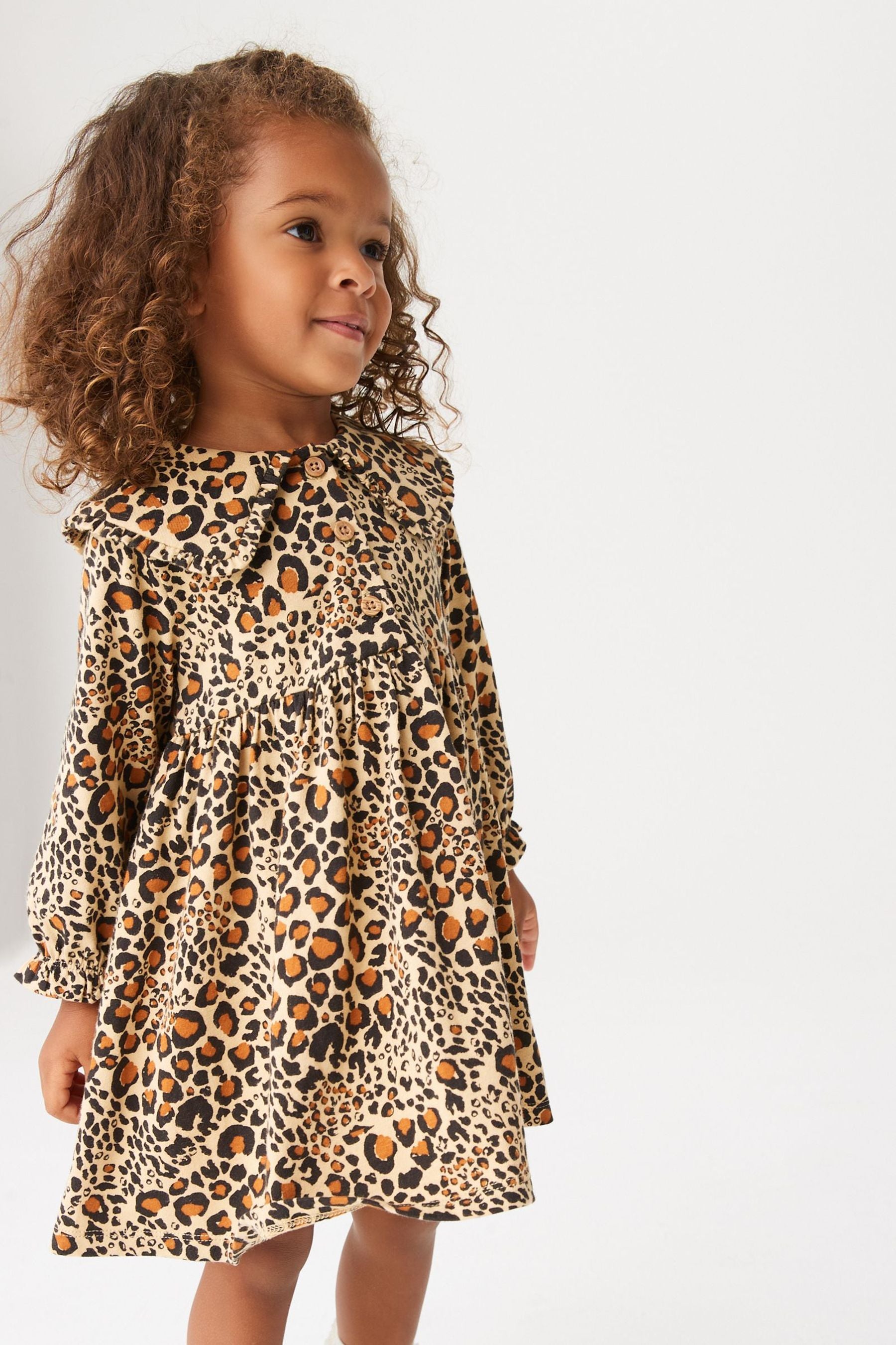 Animal Print Collar Tea Dress (3mths-7yrs)