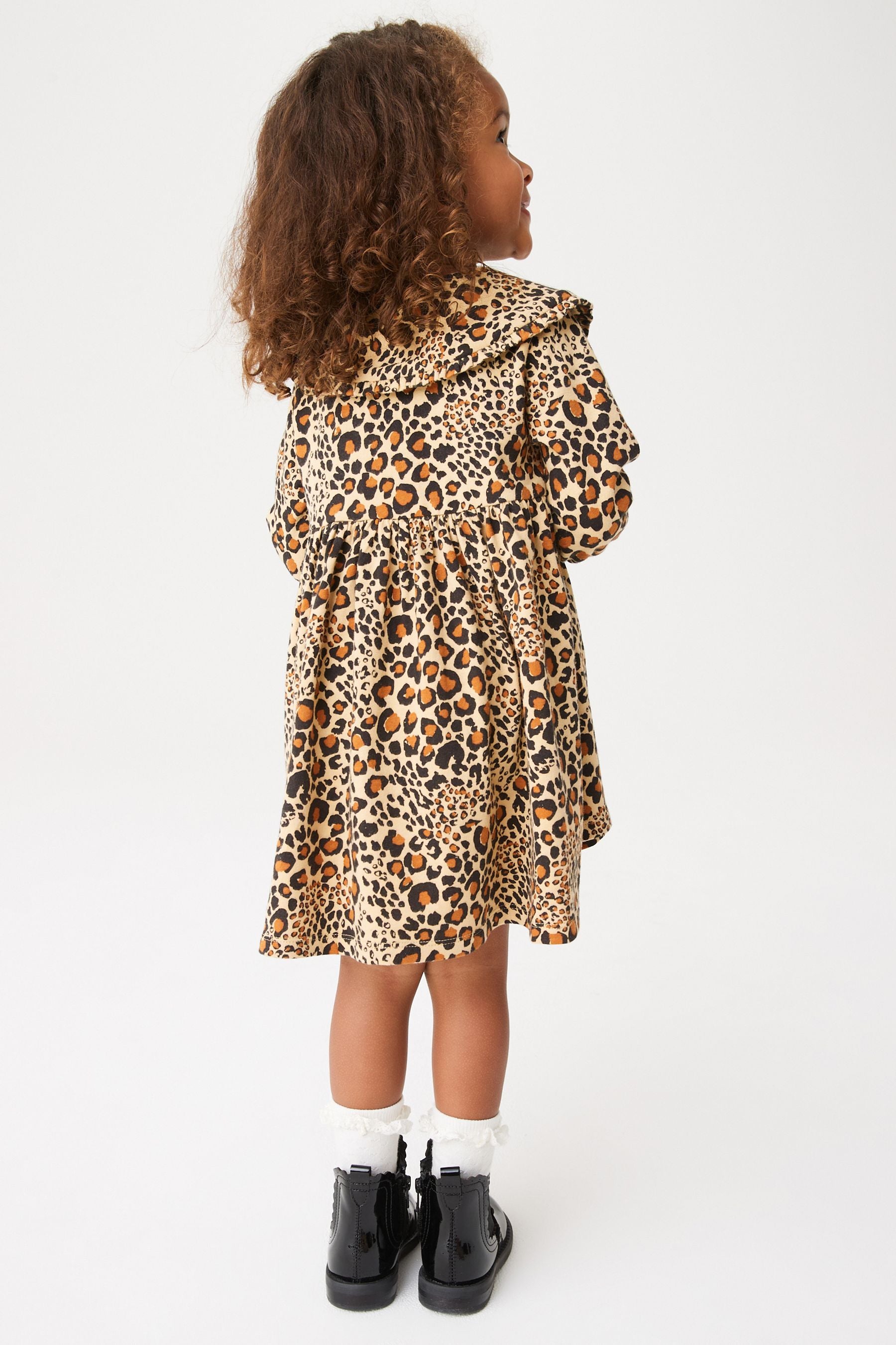 Animal Print Collar Tea Dress (3mths-7yrs)