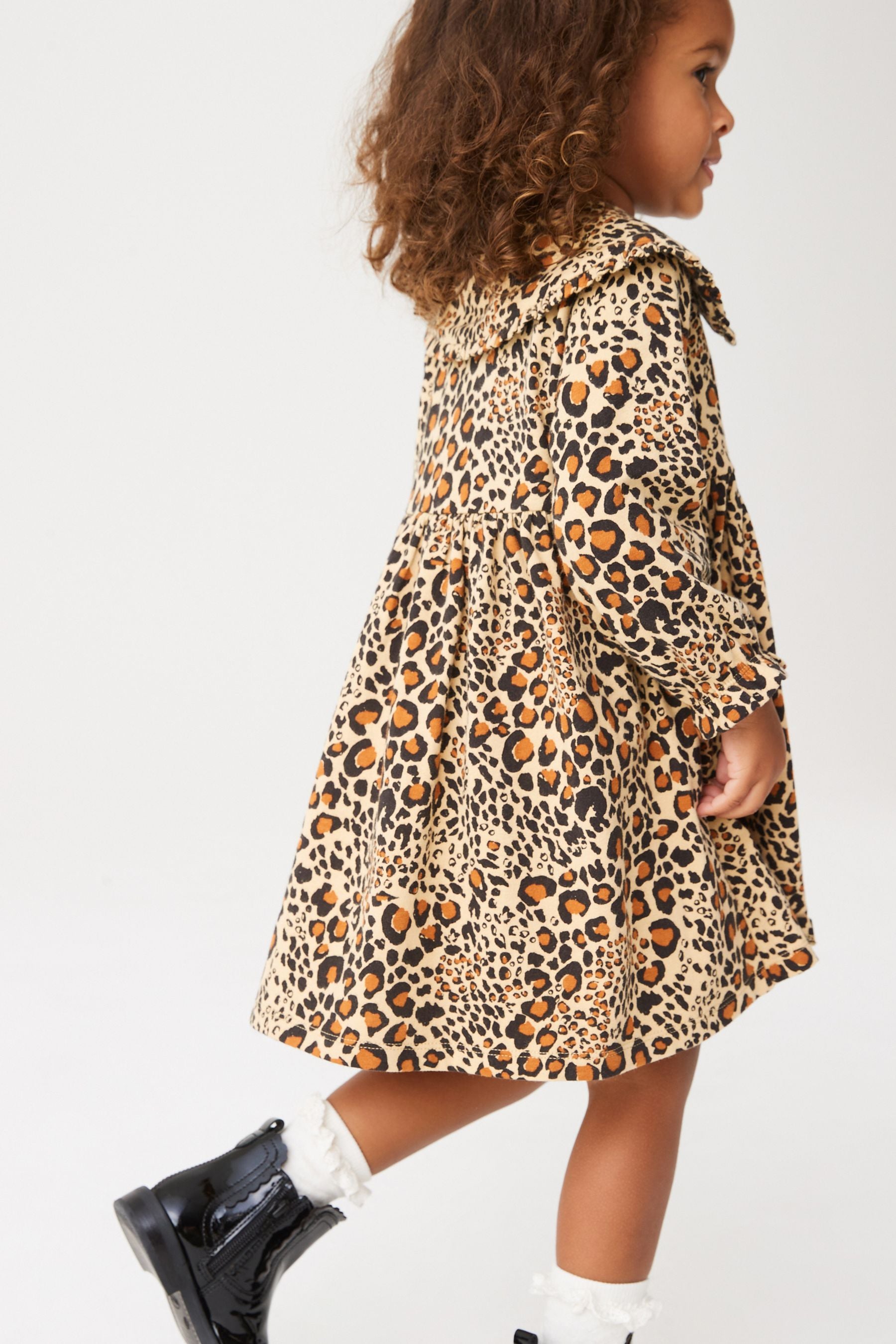 Animal Print Collar Tea Dress (3mths-7yrs)