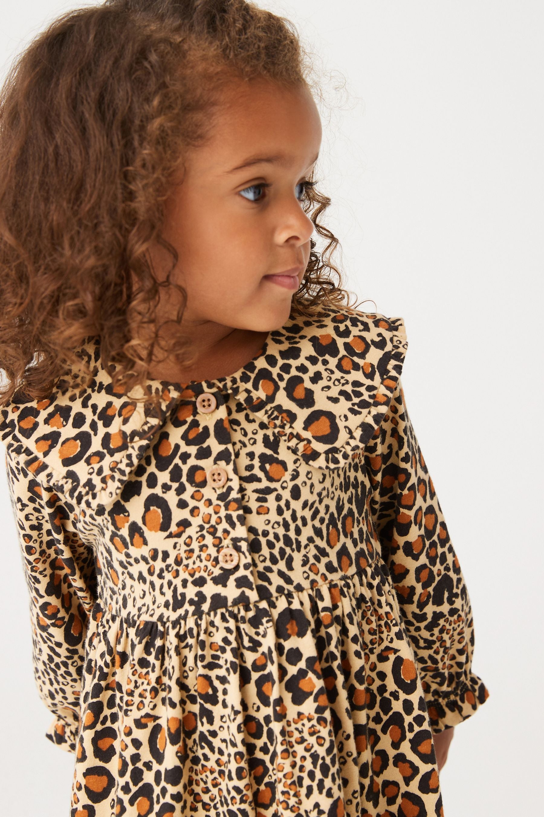 Animal Print Collar Tea Dress (3mths-7yrs)