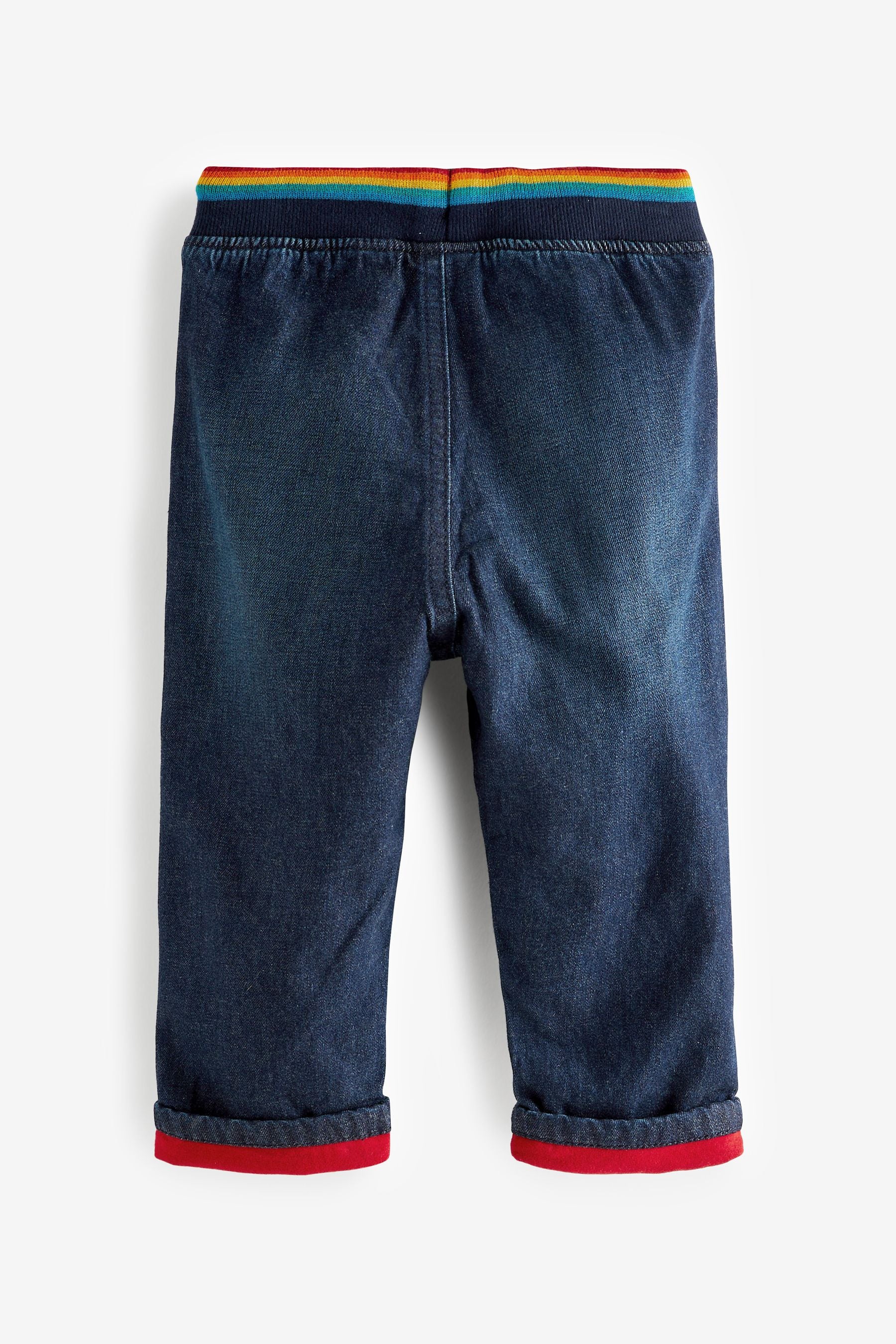 Blue Denim Rib Waist Lined Pull On Jeans (3mths-7yrs)