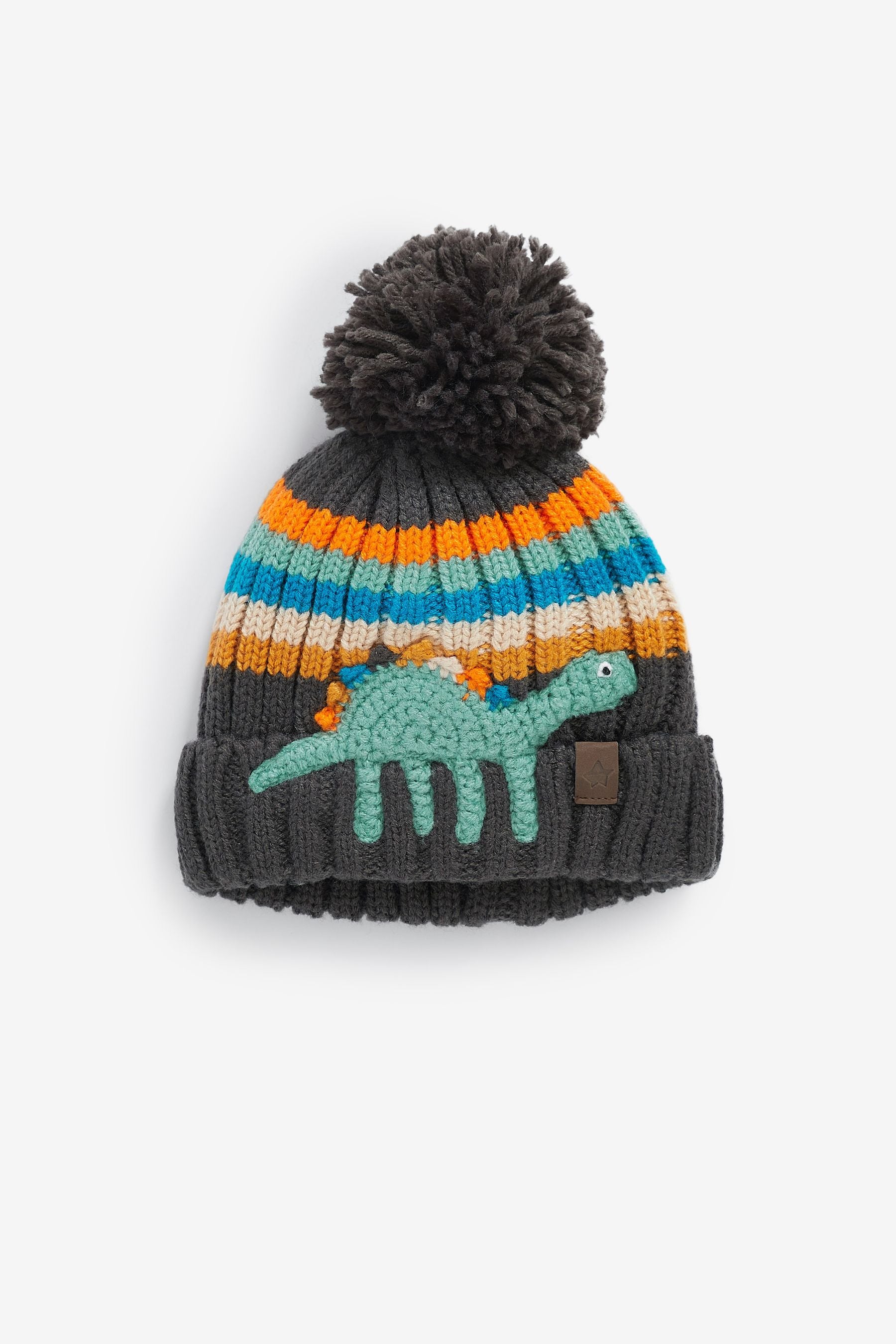 Crochet Dino Pom Hat (3mths-10yrs)