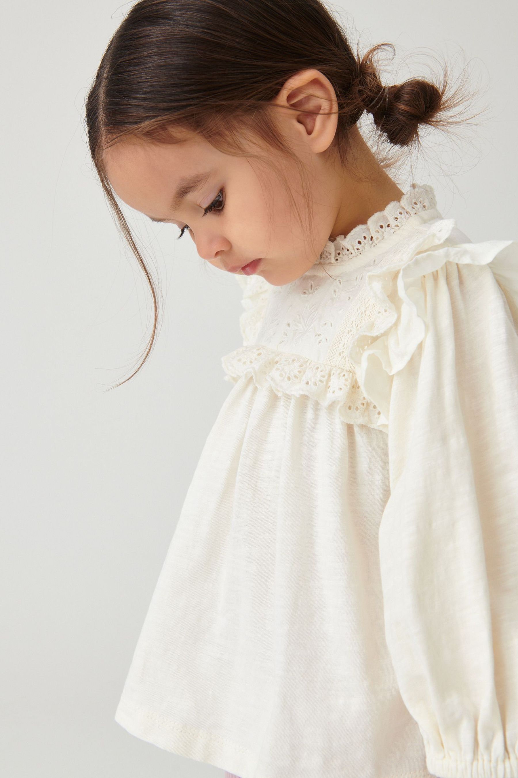 Cream Lace Trim Cotton Blouse (3mths-7yrs)