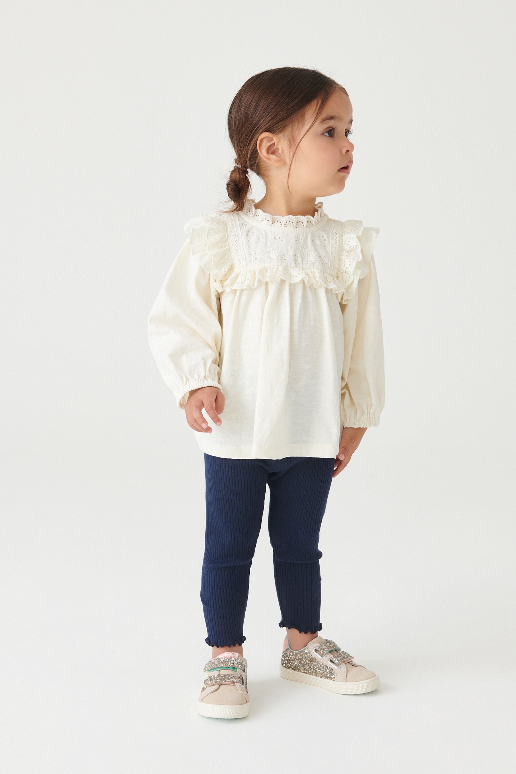 Cream Lace Trim Cotton Blouse (3mths-7yrs)