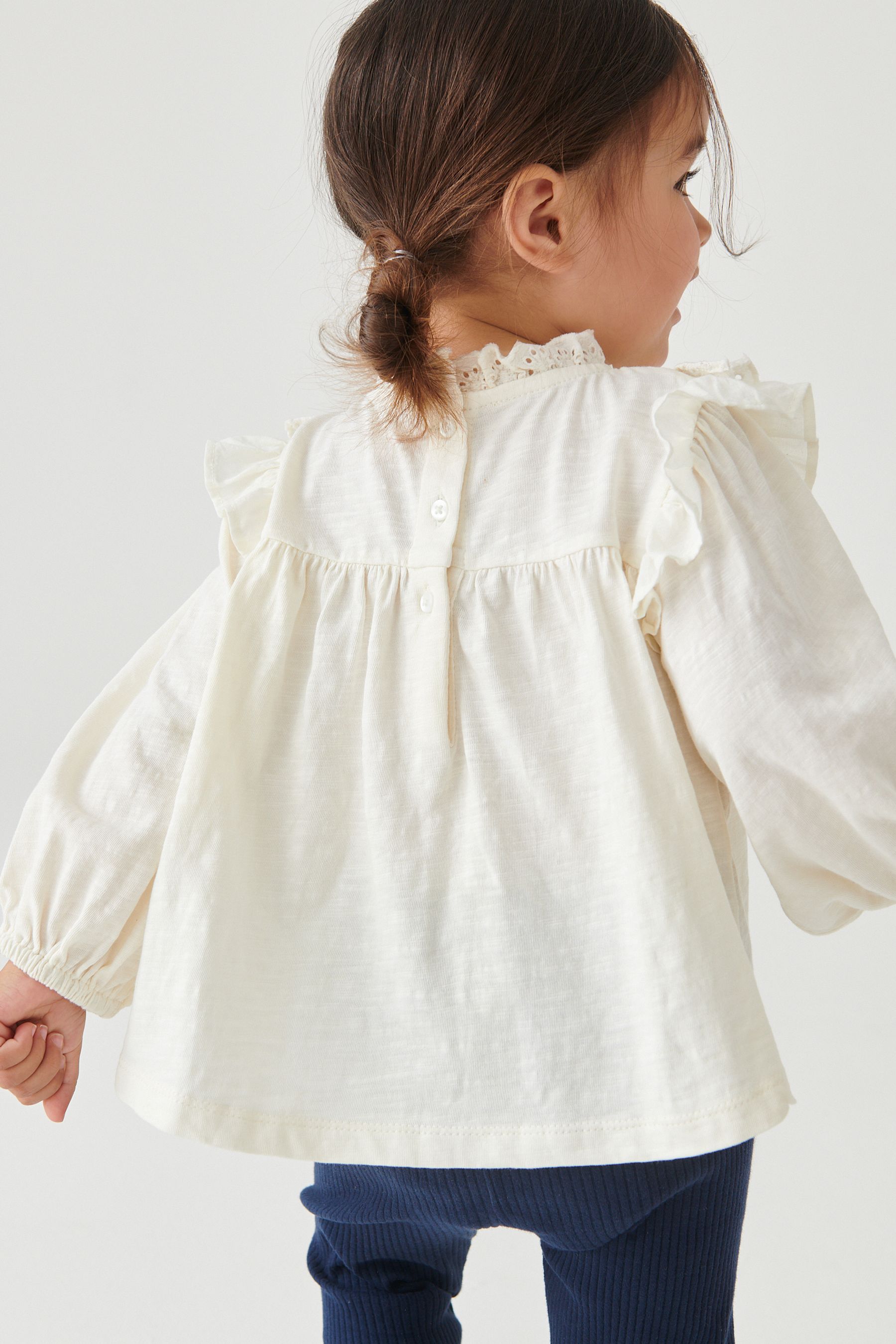 Cream Lace Trim Cotton Blouse (3mths-7yrs)