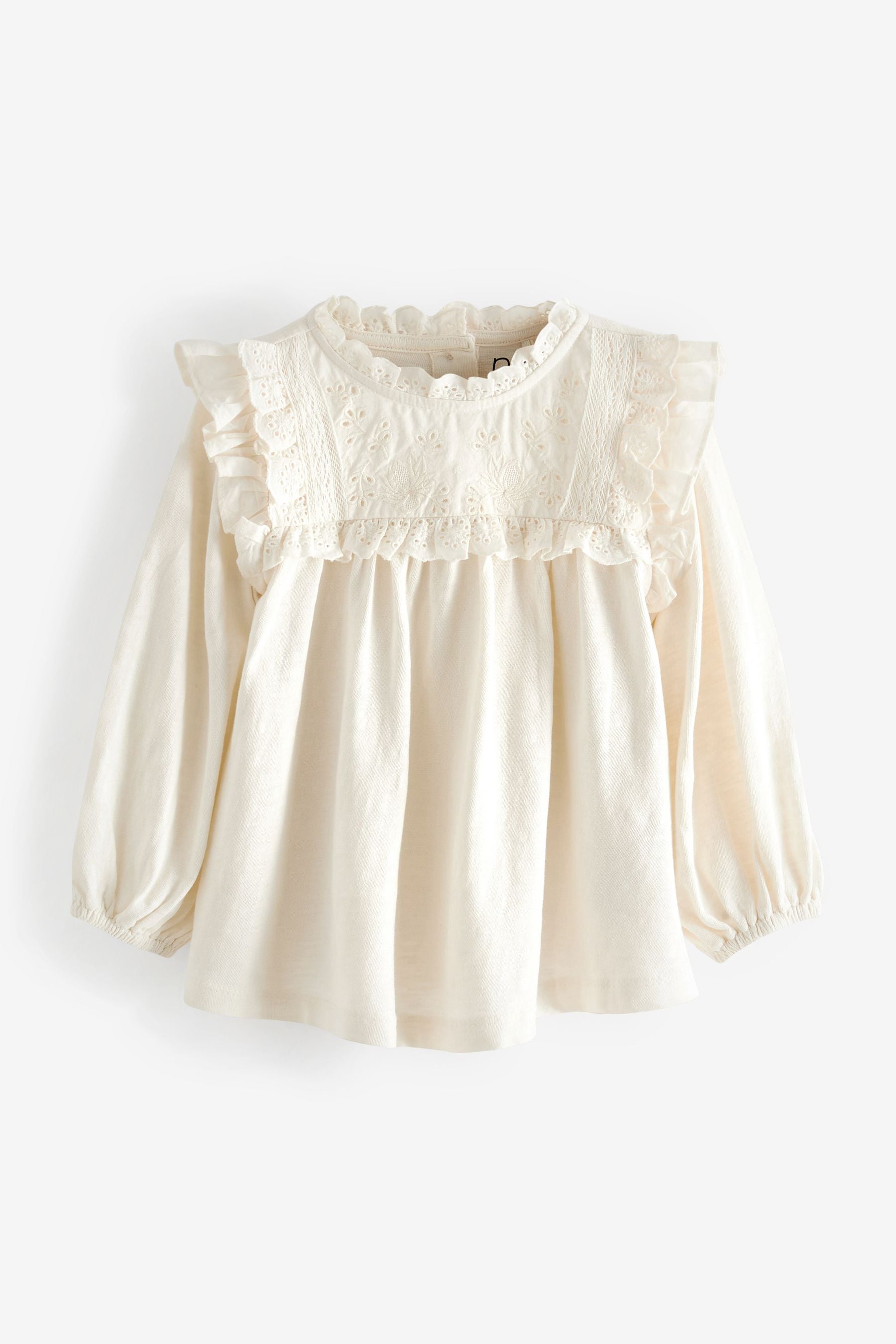 Cream Lace Trim Cotton Blouse (3mths-7yrs)