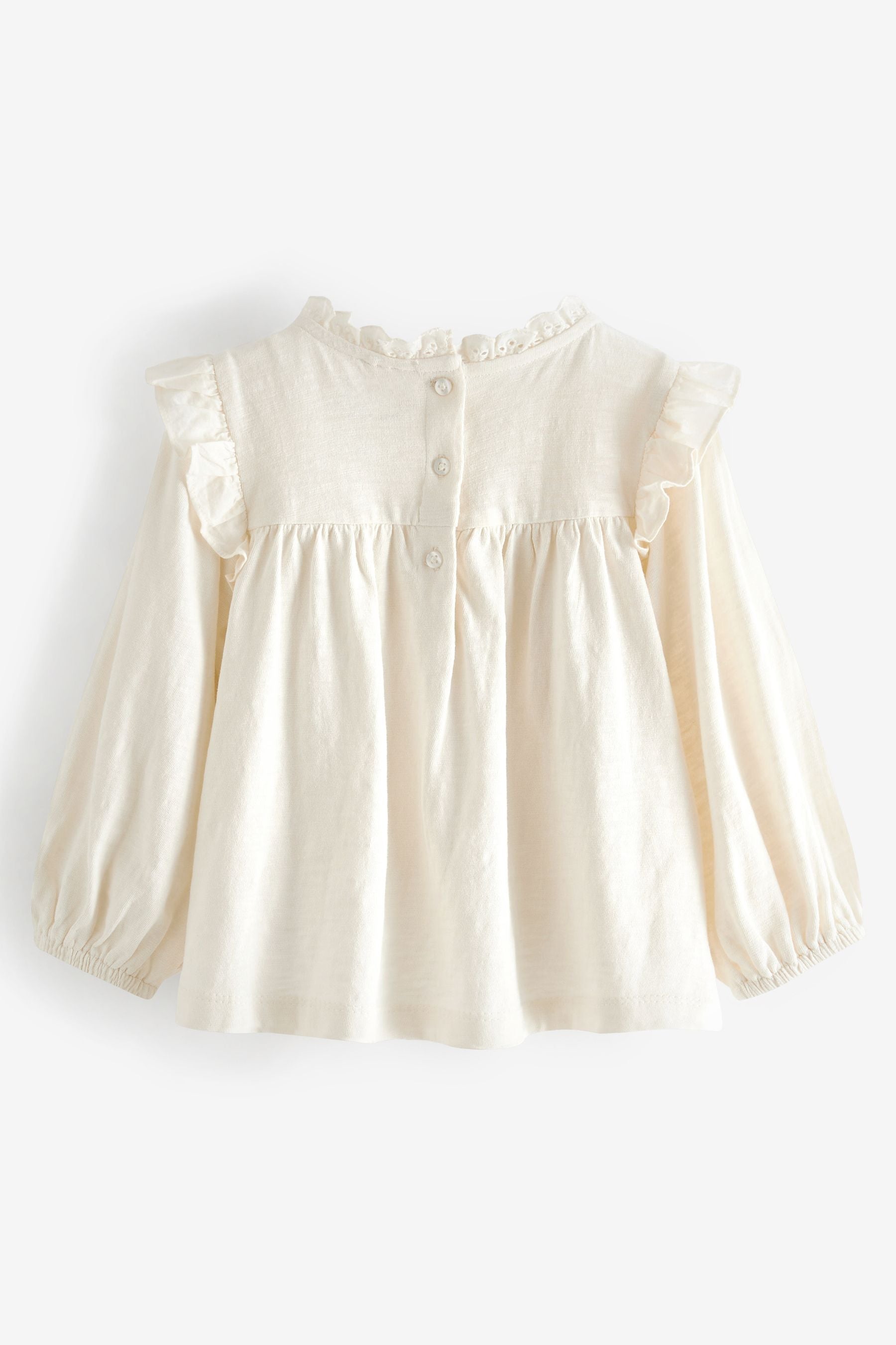 Cream Lace Trim Cotton Blouse (3mths-7yrs)