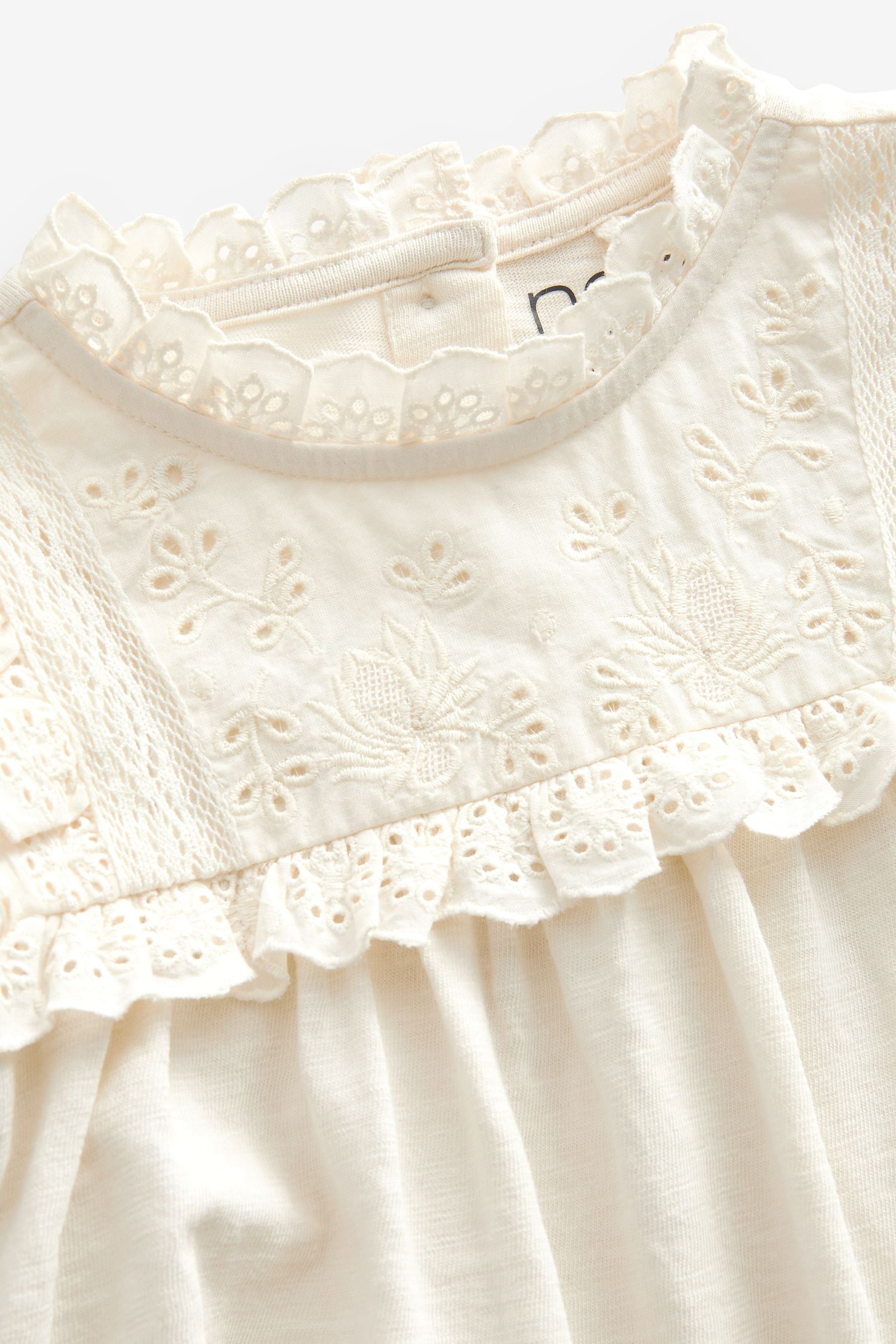 Cream Lace Trim Cotton Blouse (3mths-7yrs)