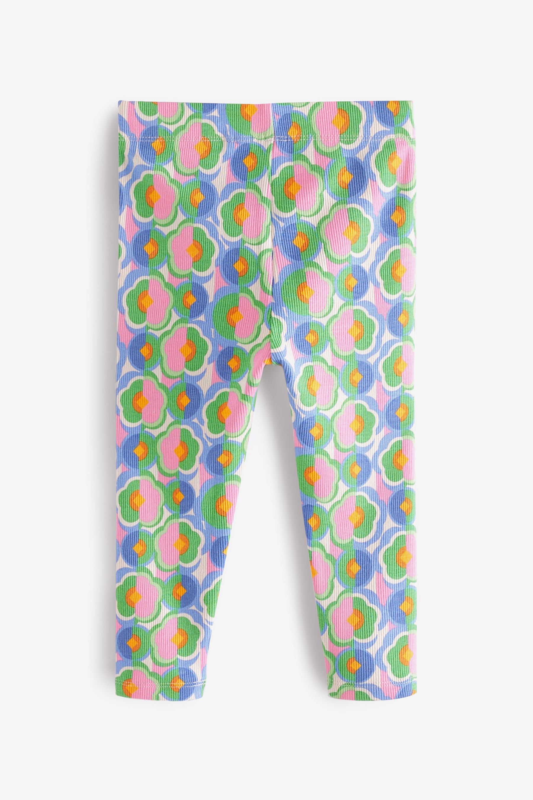 Blue/Green Geo Floral Rib Jersey Leggings (3mths-7yrs)