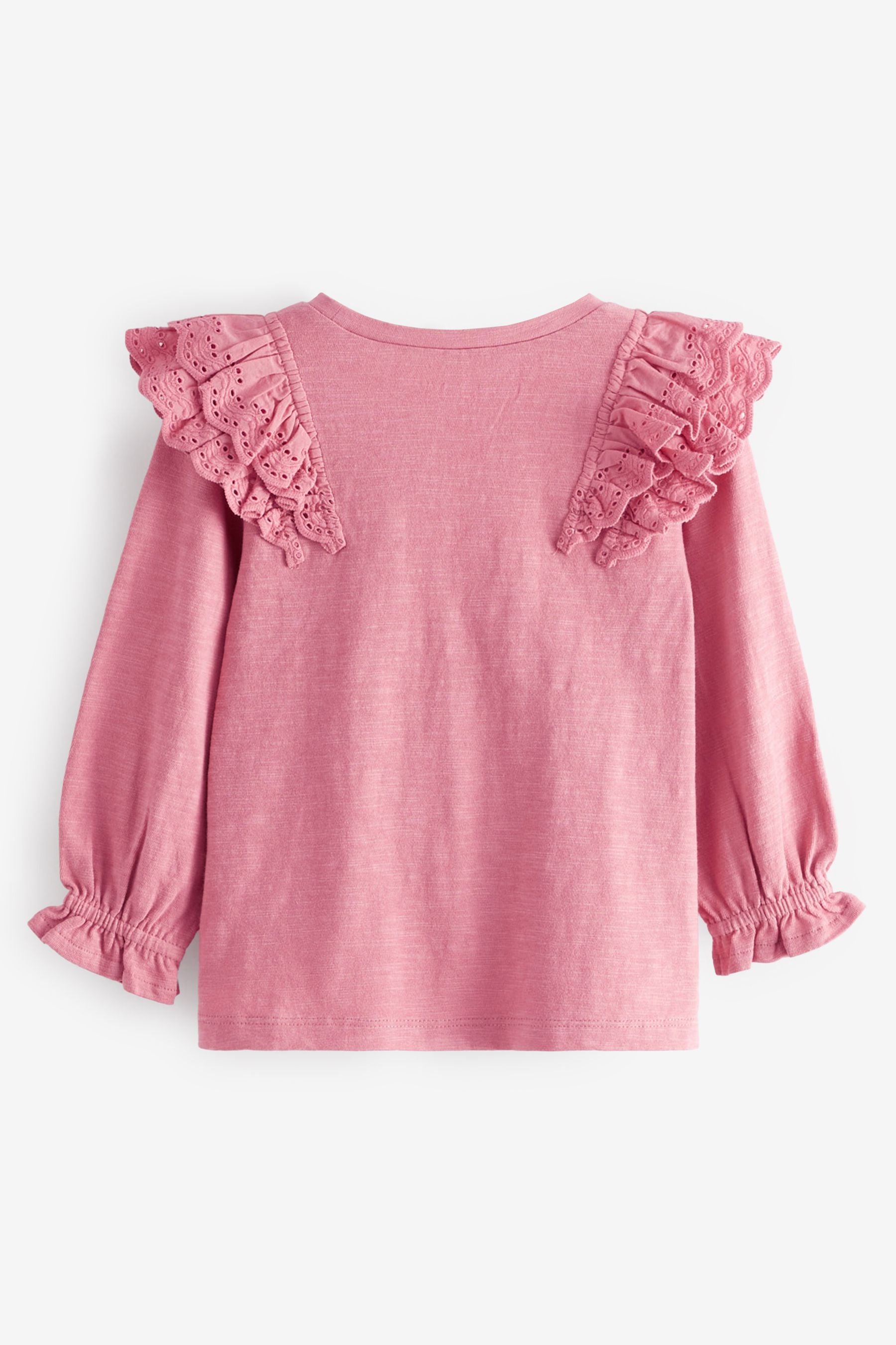 Mid Pink Broderie Frill Blouse (3mths-7yrs)