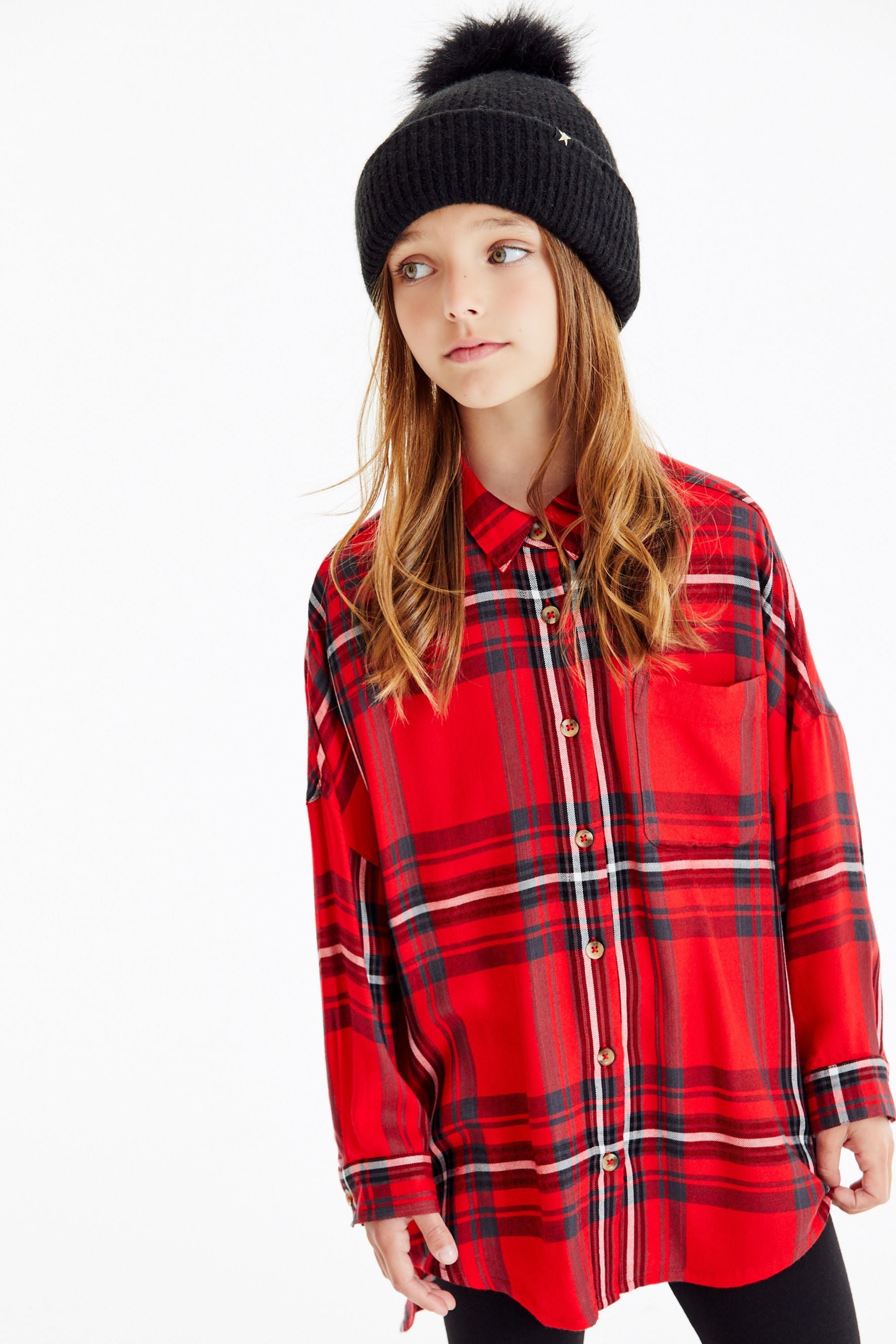 Red Check Shirt And Leggings Set (3-16yrs)