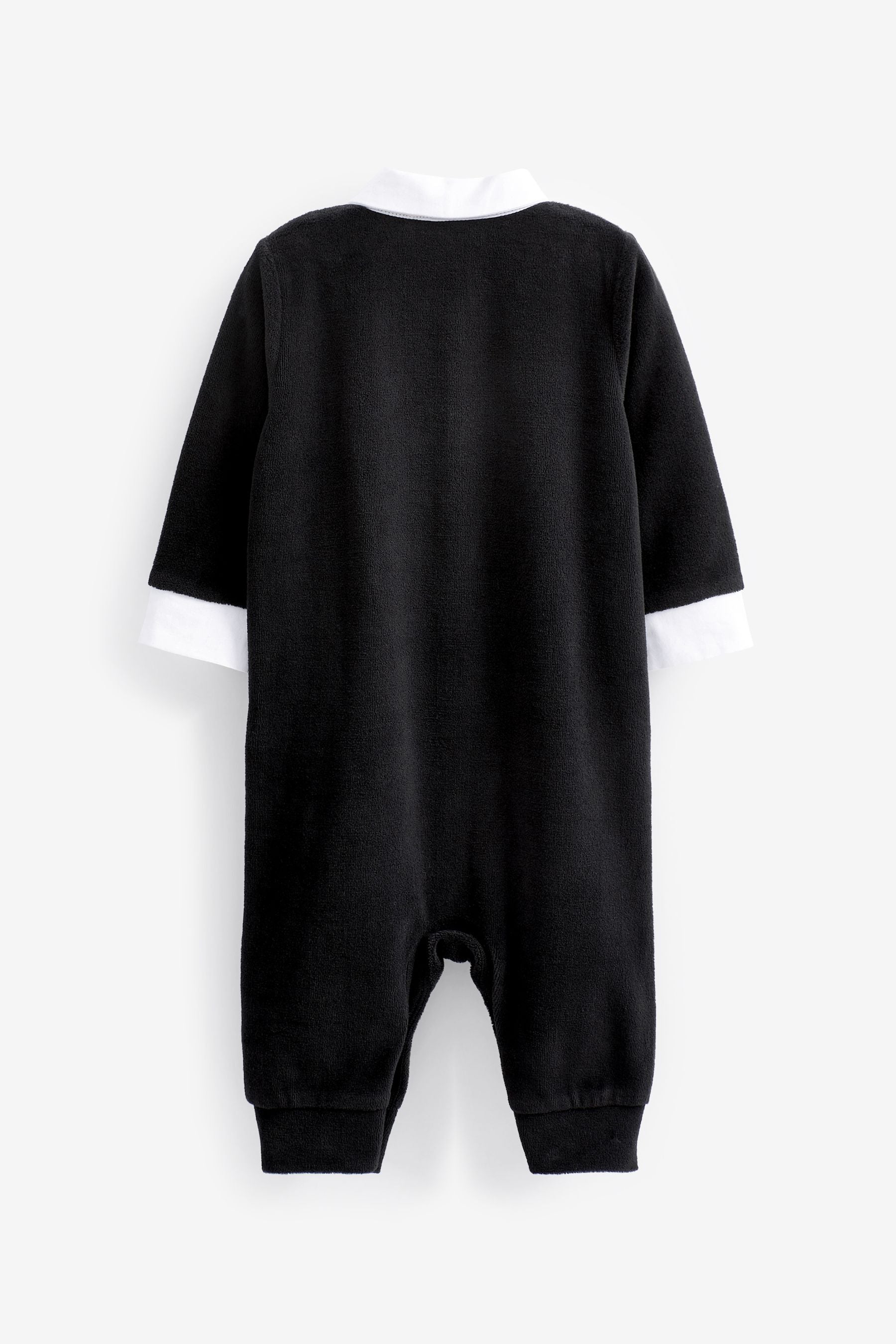 Black Tuxedo Baby Velour Sleepsuit (0mths-2yrs)