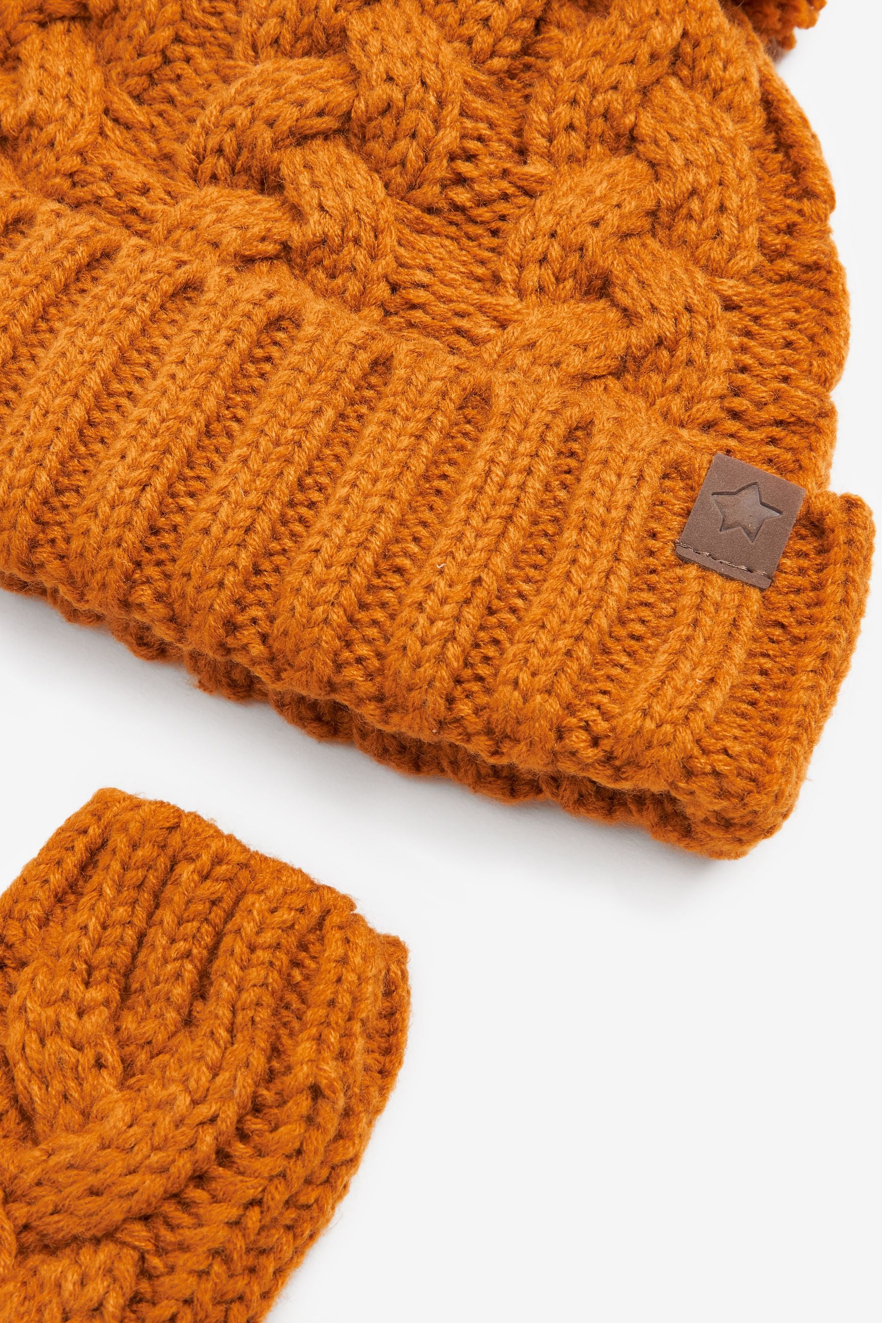 Ochre Yellow Hat And Mittens Set (3mths-6yrs)