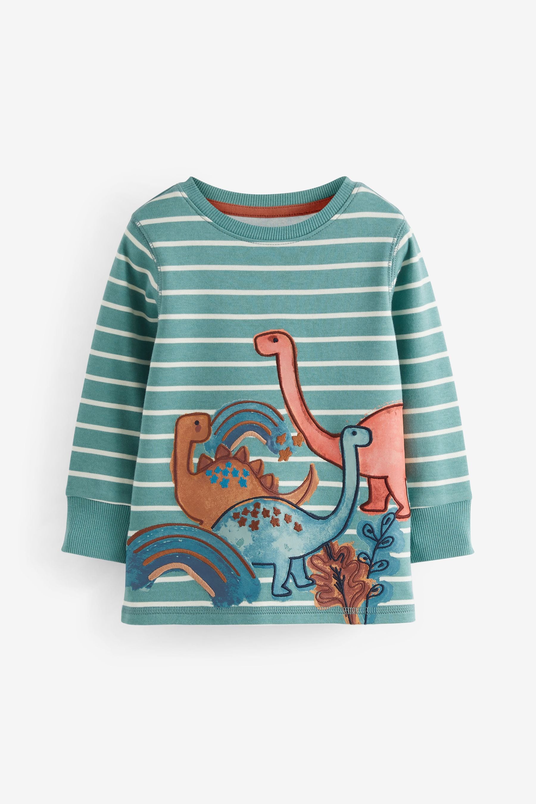 Teal Blue/White Dino 3 Pack Snuggle Pyjamas (9mths-12yrs)