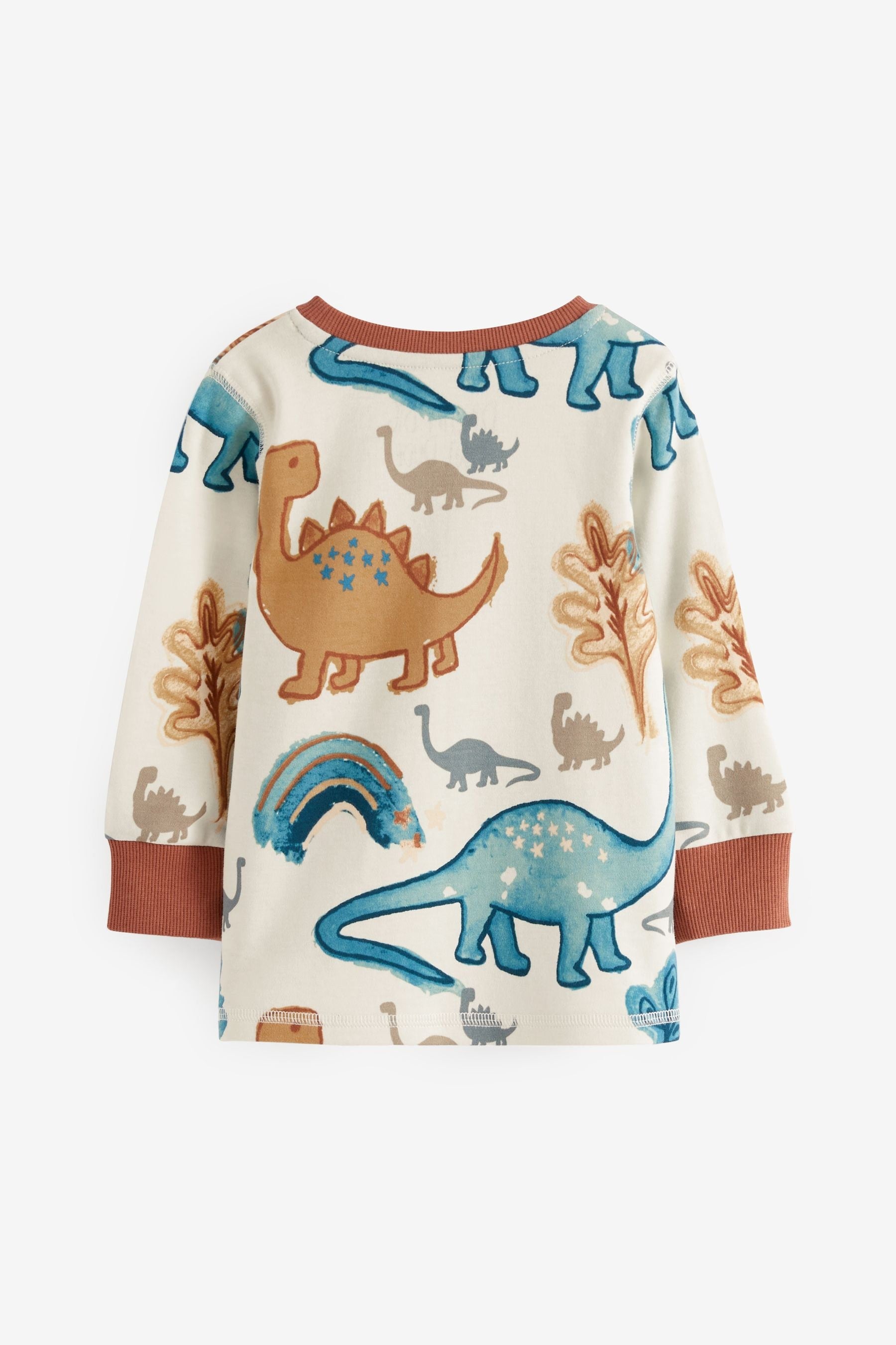 Teal Blue/White Dino 3 Pack Snuggle Pyjamas (9mths-12yrs)