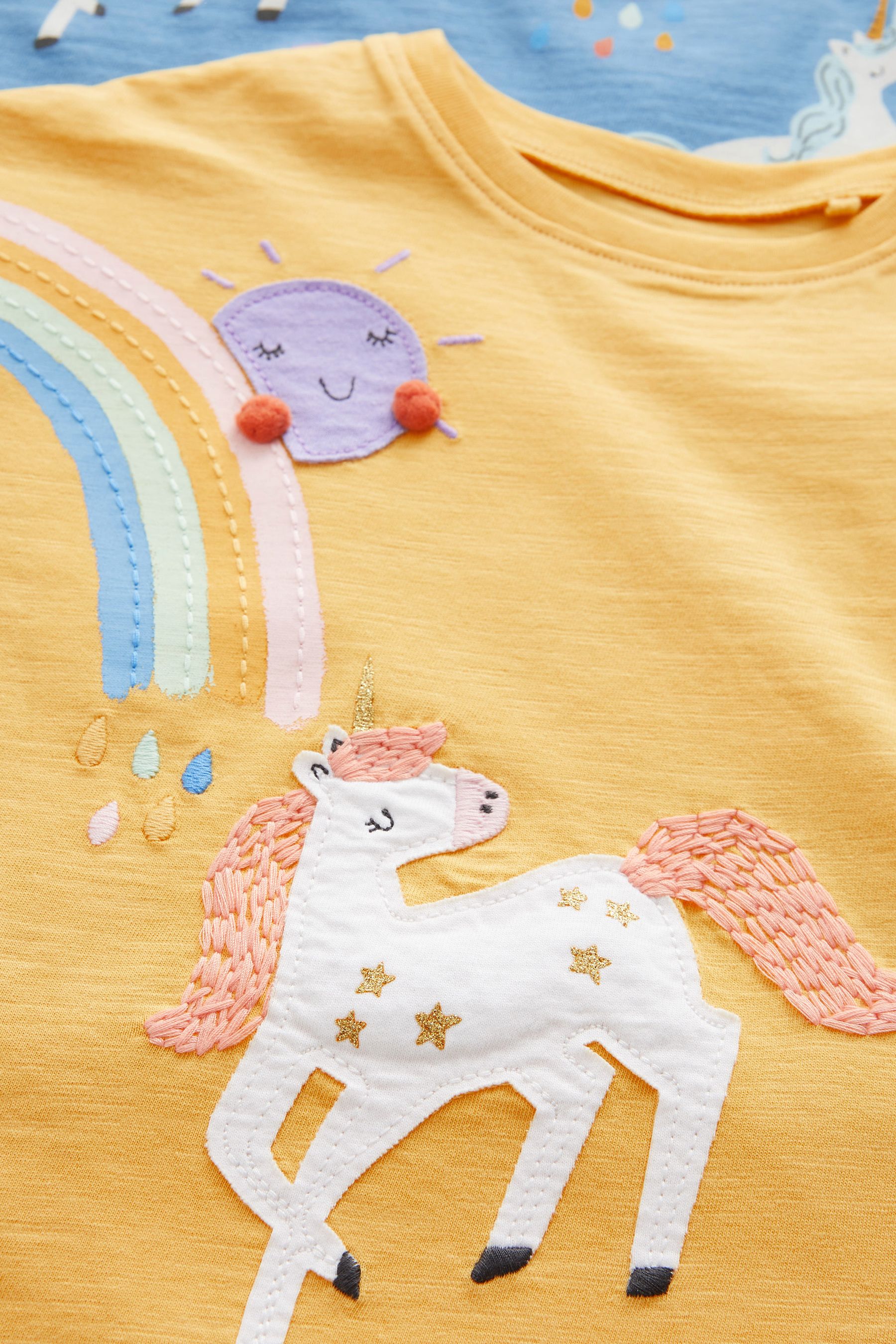 Blue/Yellow Unicorn 5 Pack T-Shirts (3mths-7yrs)