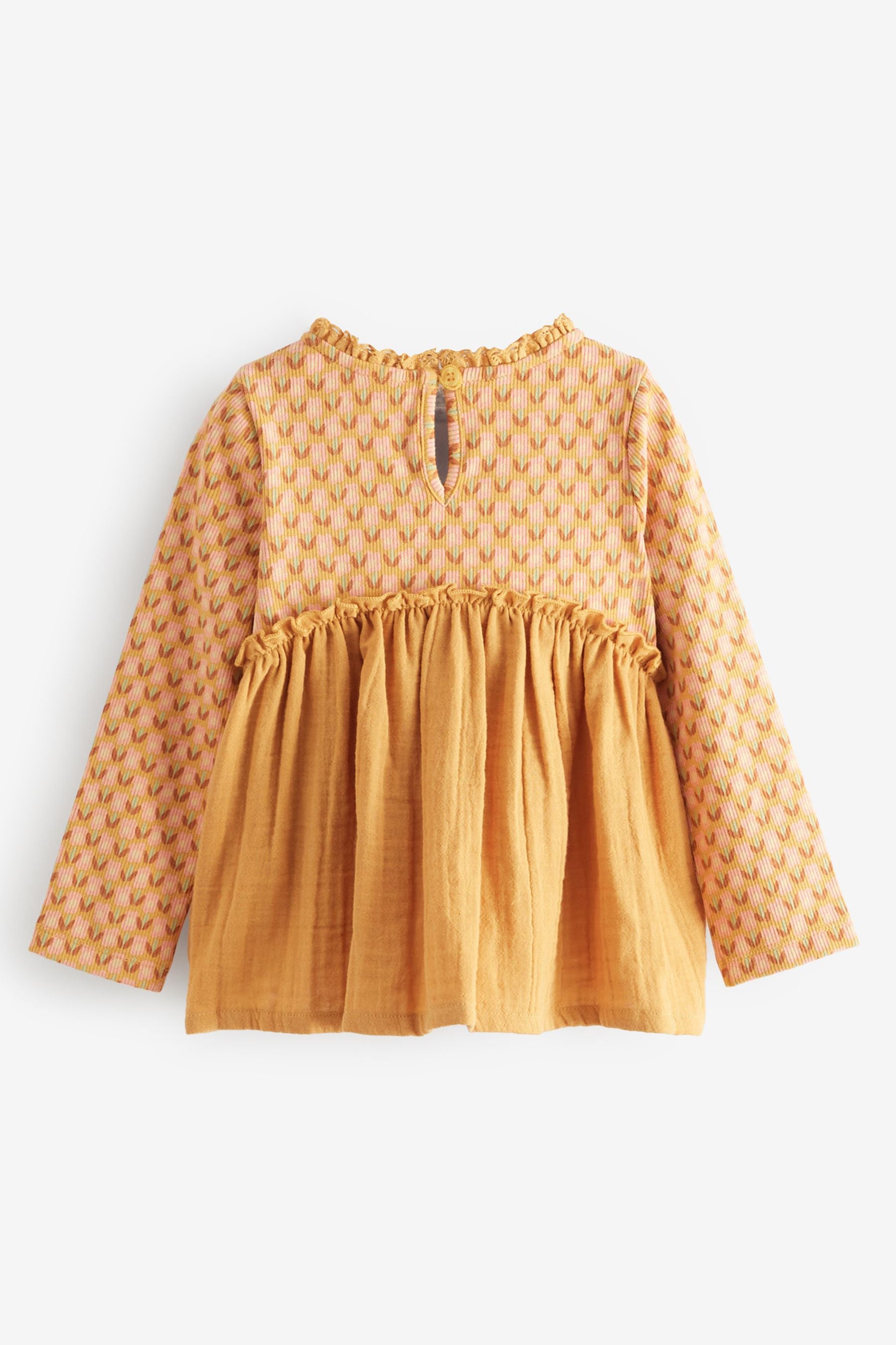 Ochre Yellow Long Sleeve Blouse (3mths-7yrs)