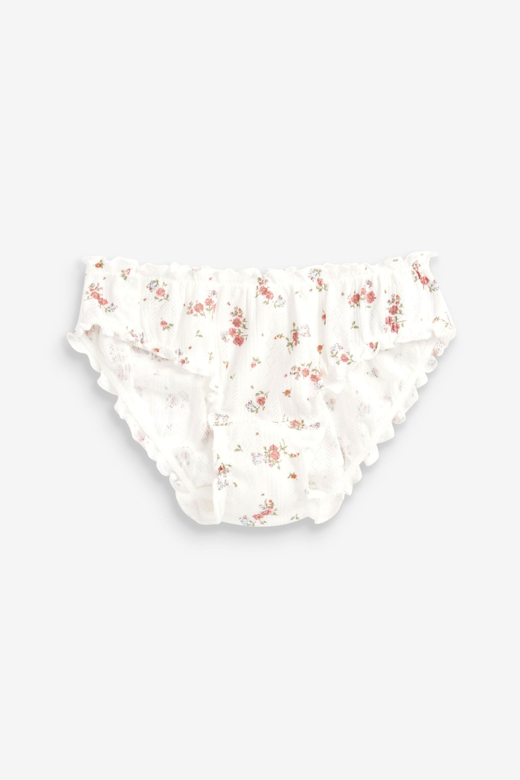 Pink/White Floral 5 Pack Ruffle Briefs (1.5-8yrs)