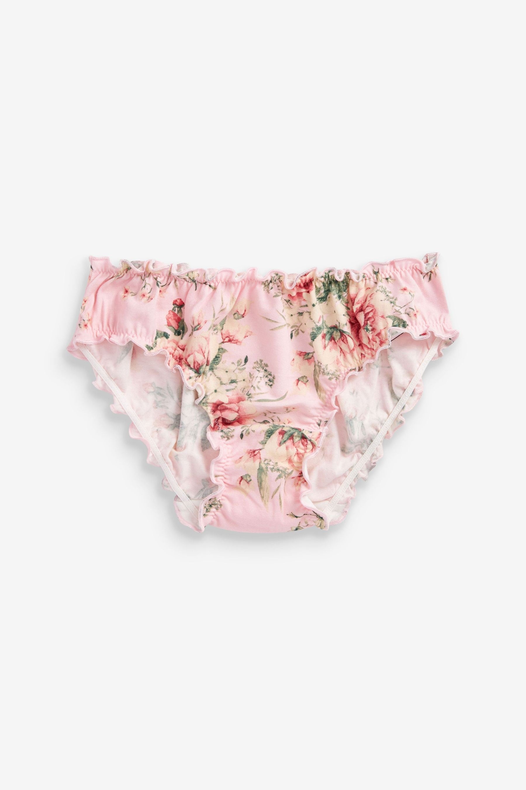 Pink/White Floral 5 Pack Ruffle Briefs (1.5-8yrs)