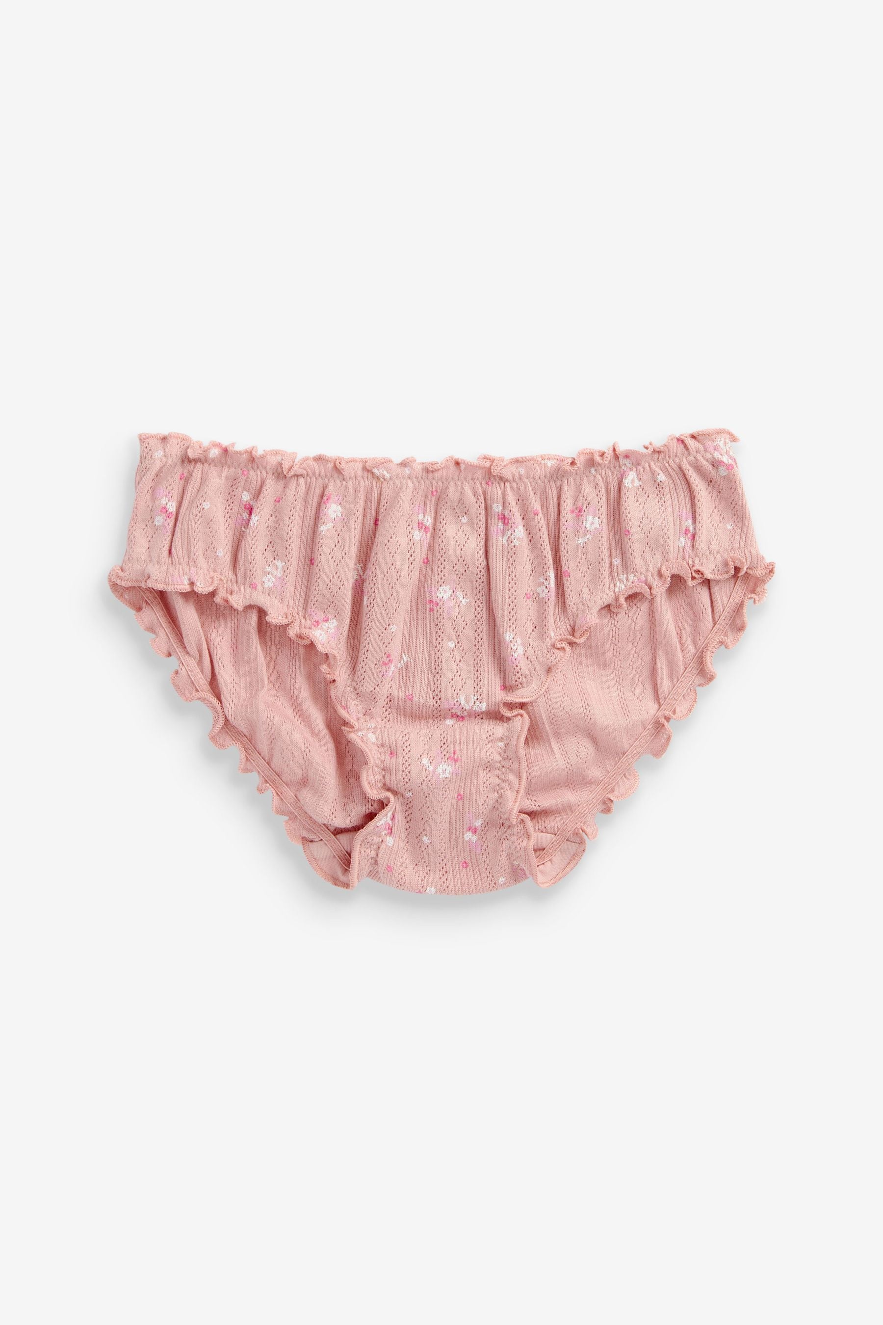 Pink/White Floral 5 Pack Ruffle Briefs (1.5-8yrs)