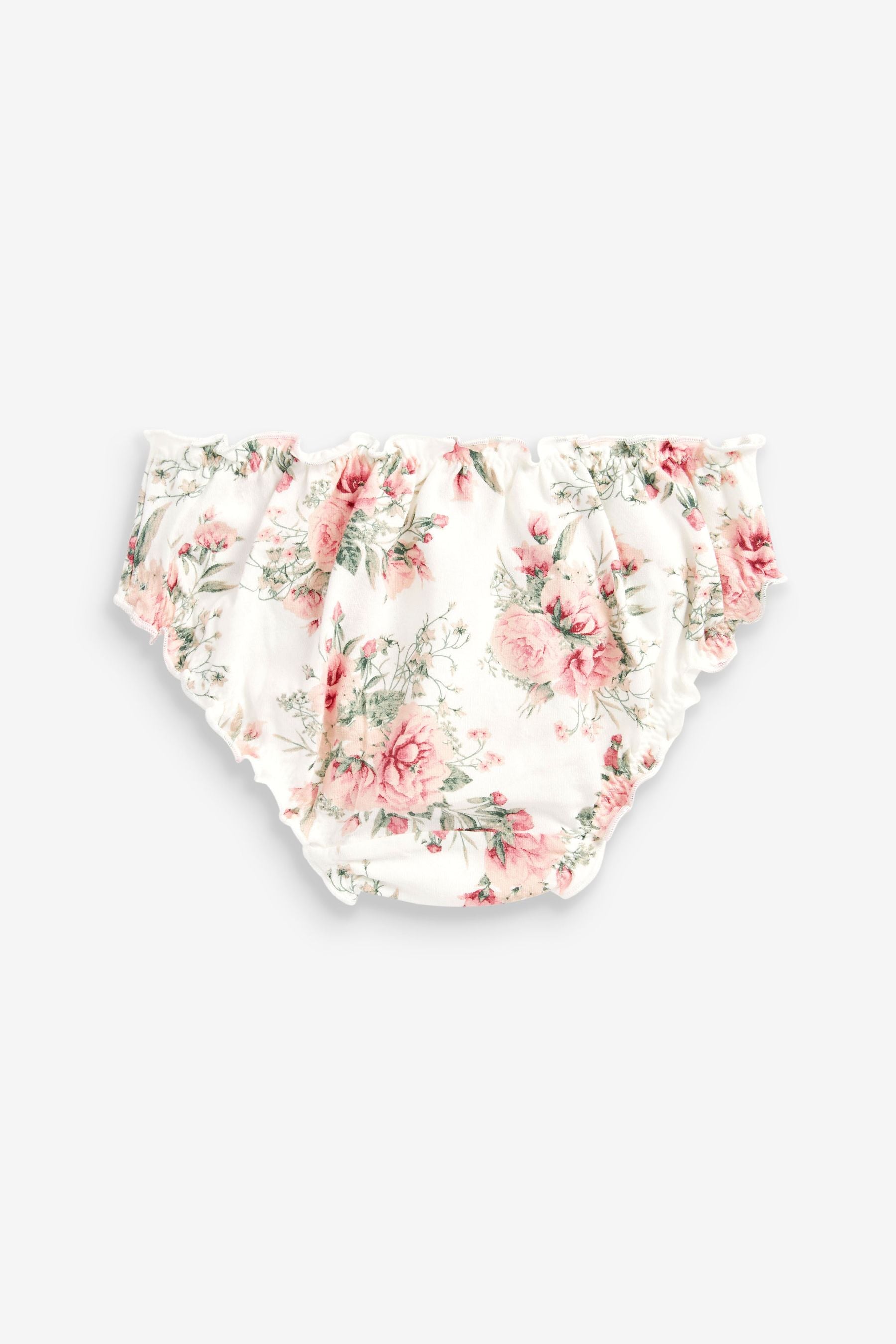 Pink/White Floral 5 Pack Ruffle Briefs (1.5-8yrs)